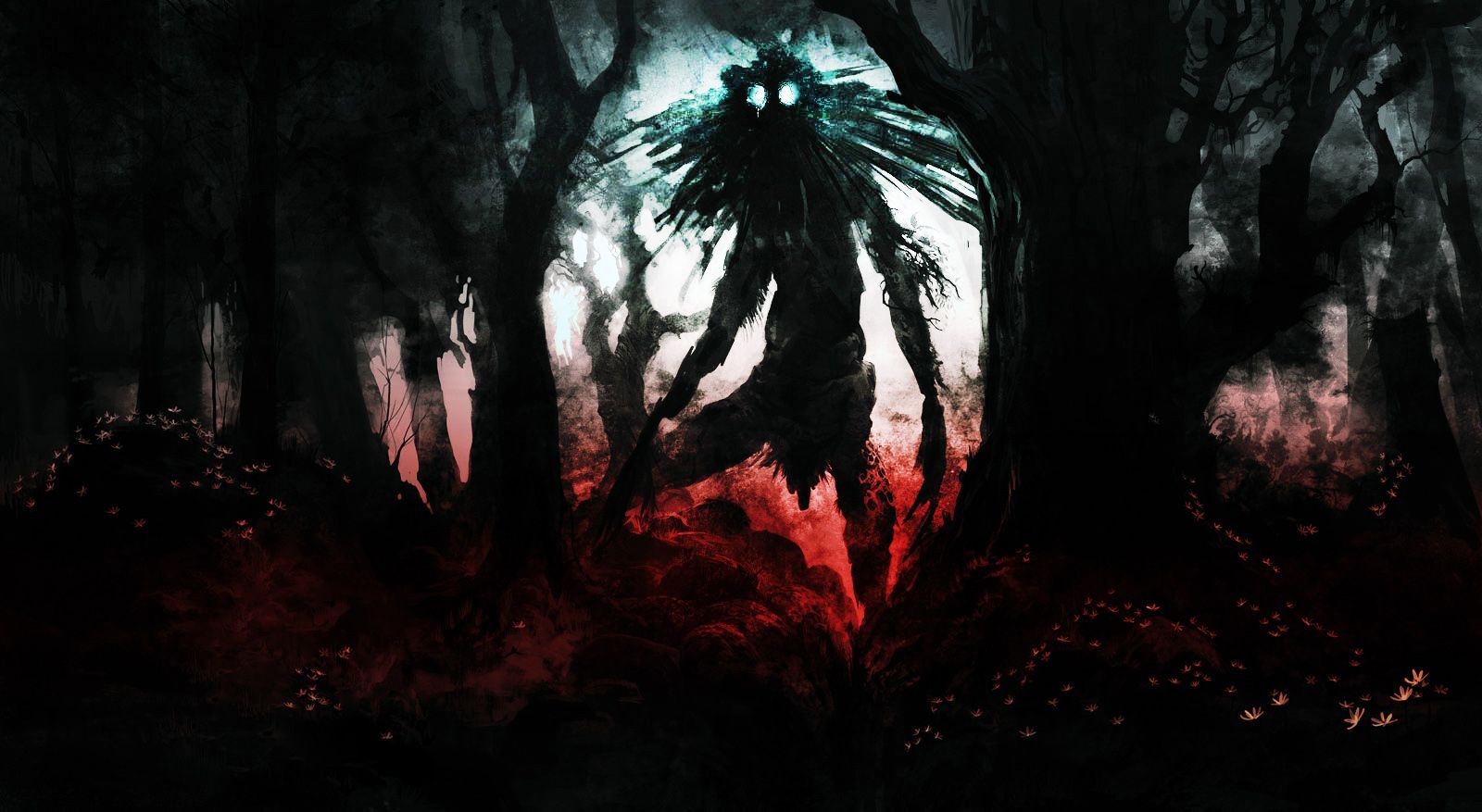 Creatura oscura nella foresta, 1600x877 900p, Desktop