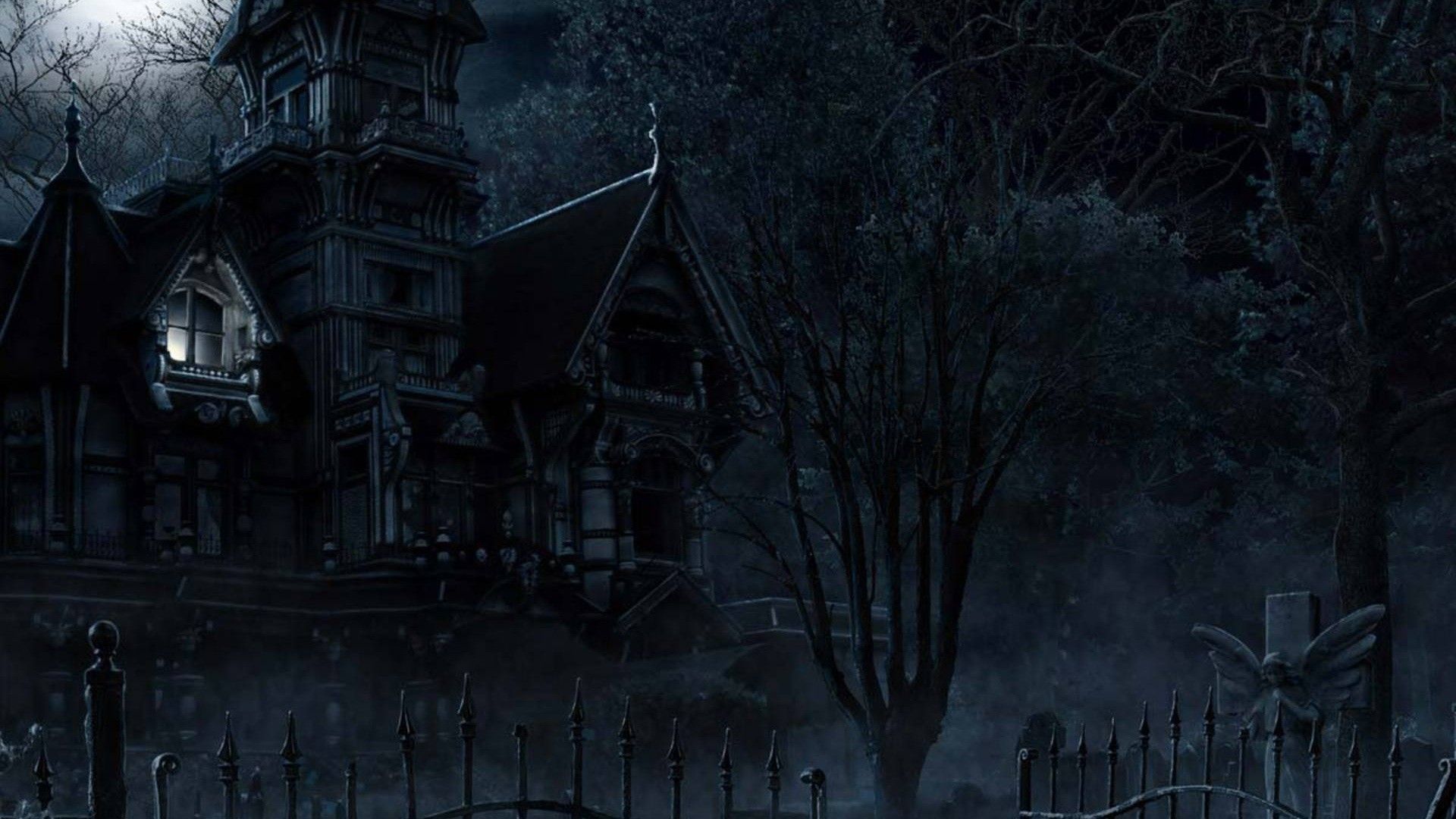 Casa stregata cimitero notturno, 1920x1080 Full HD 1080p, Desktop