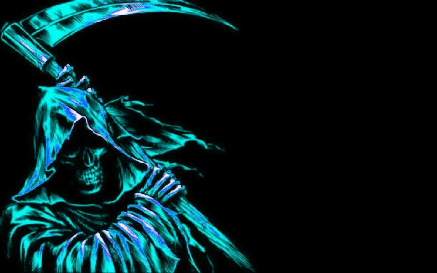 Morte con falce blu neon, 1440x900 720p, PC