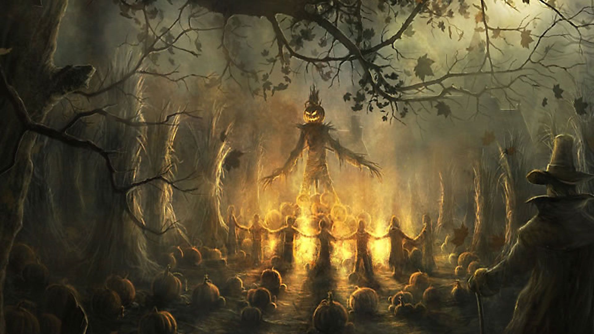 Spaventapasseri nella foresta oscura, 1920x1080 1080p, PC Desktop