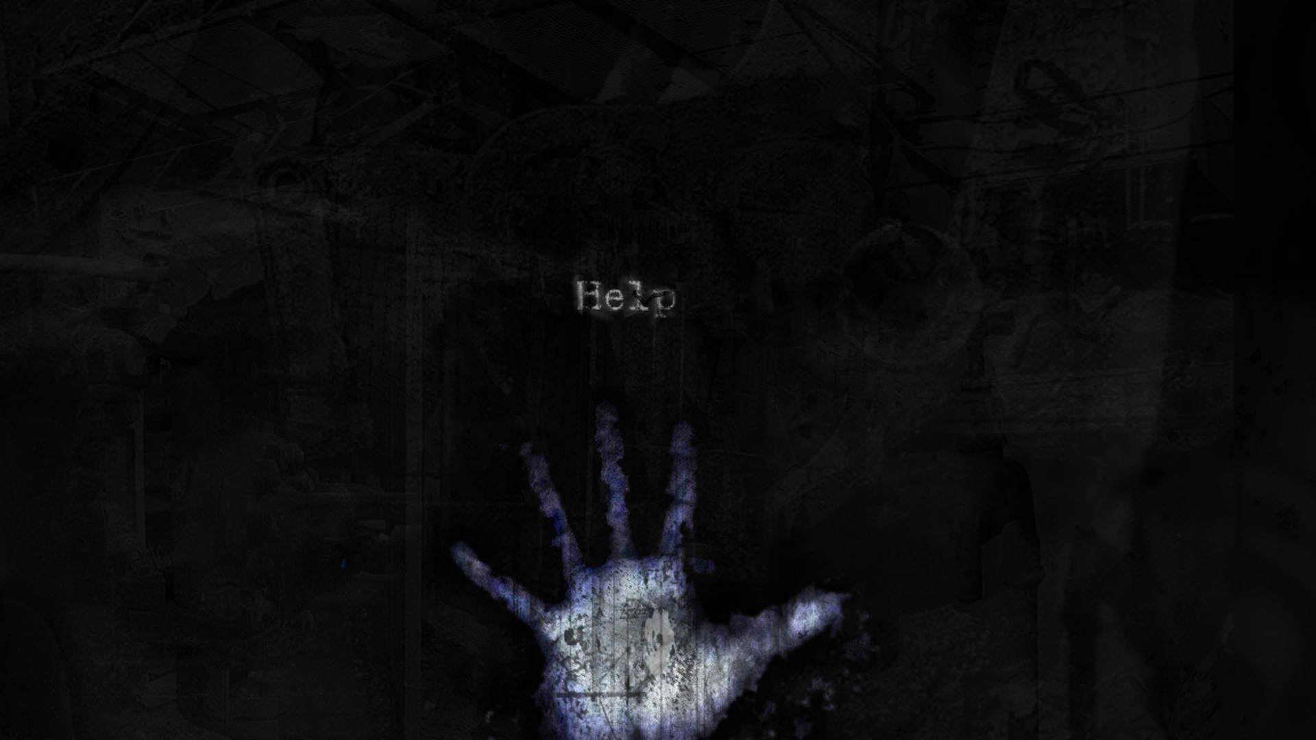 Impronta di mano spettrale scritta Help, 1920x1080 1080p, PC