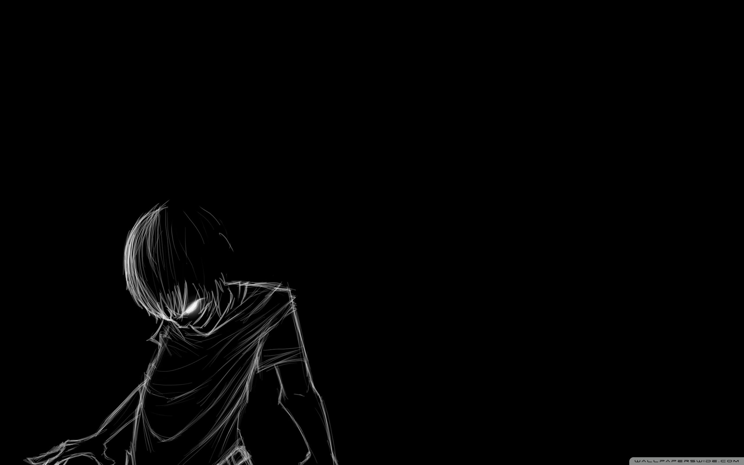 Silhouette anime ragazzo buio, 2560x1600 2K, Desktop