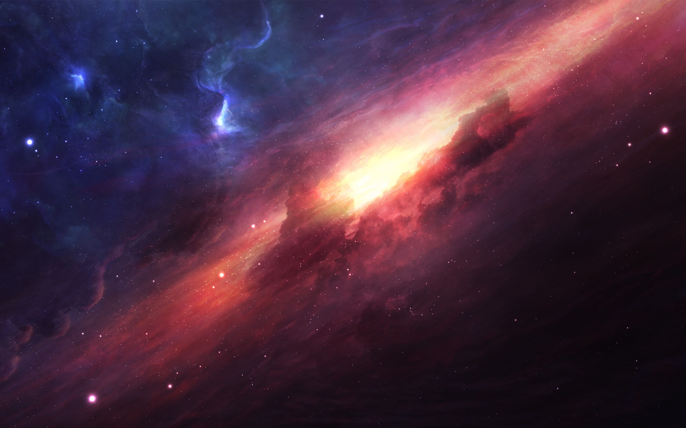 Galassia spaziale rossa e blu, 2880x1800 2K, MacBook Pro