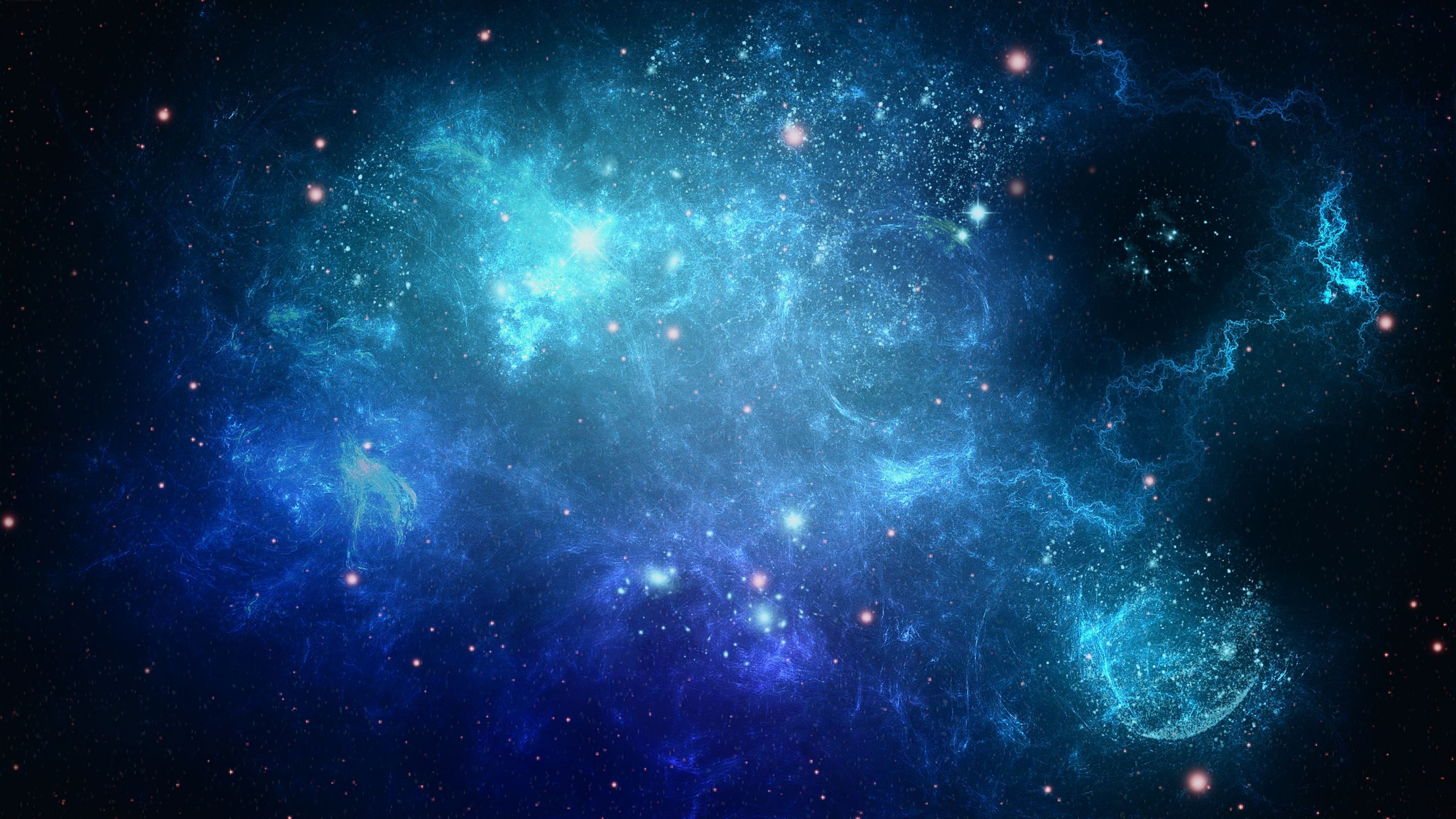 Nebulosa blu con stelle, 3840x2160 4K Ultra HD, Monitor 4K