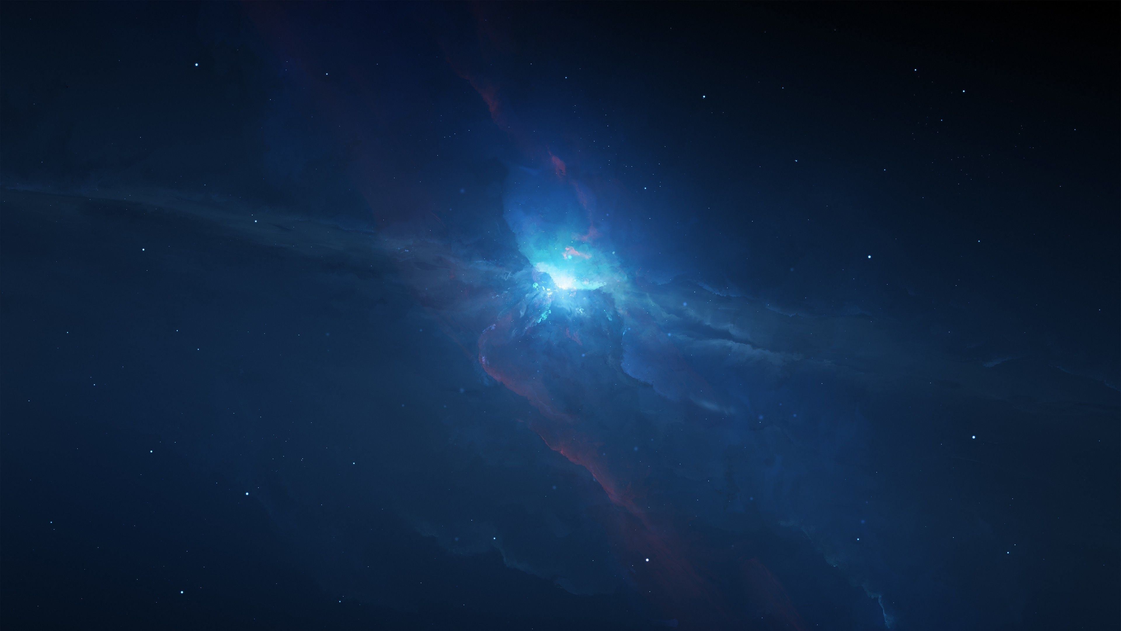 Nebulosa blu con stelle, 3840x2160 UHD, PC 4K