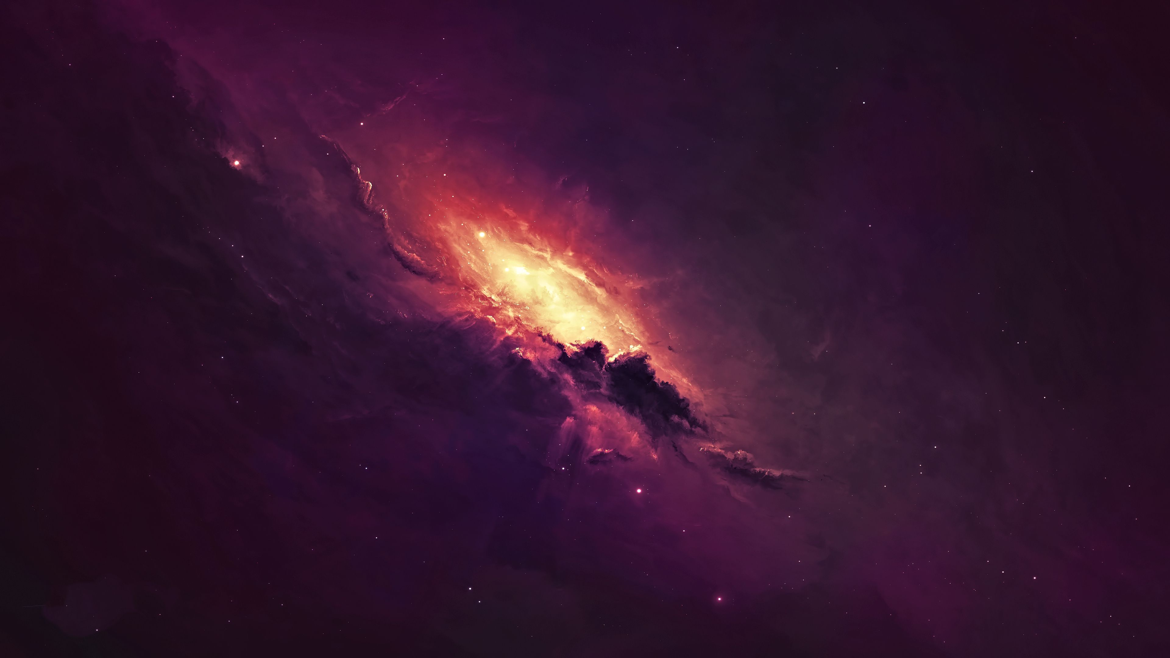 Nebulosa spaziale rossa arancione, 3840x2160 4K Ultra HD, Monitor 4K