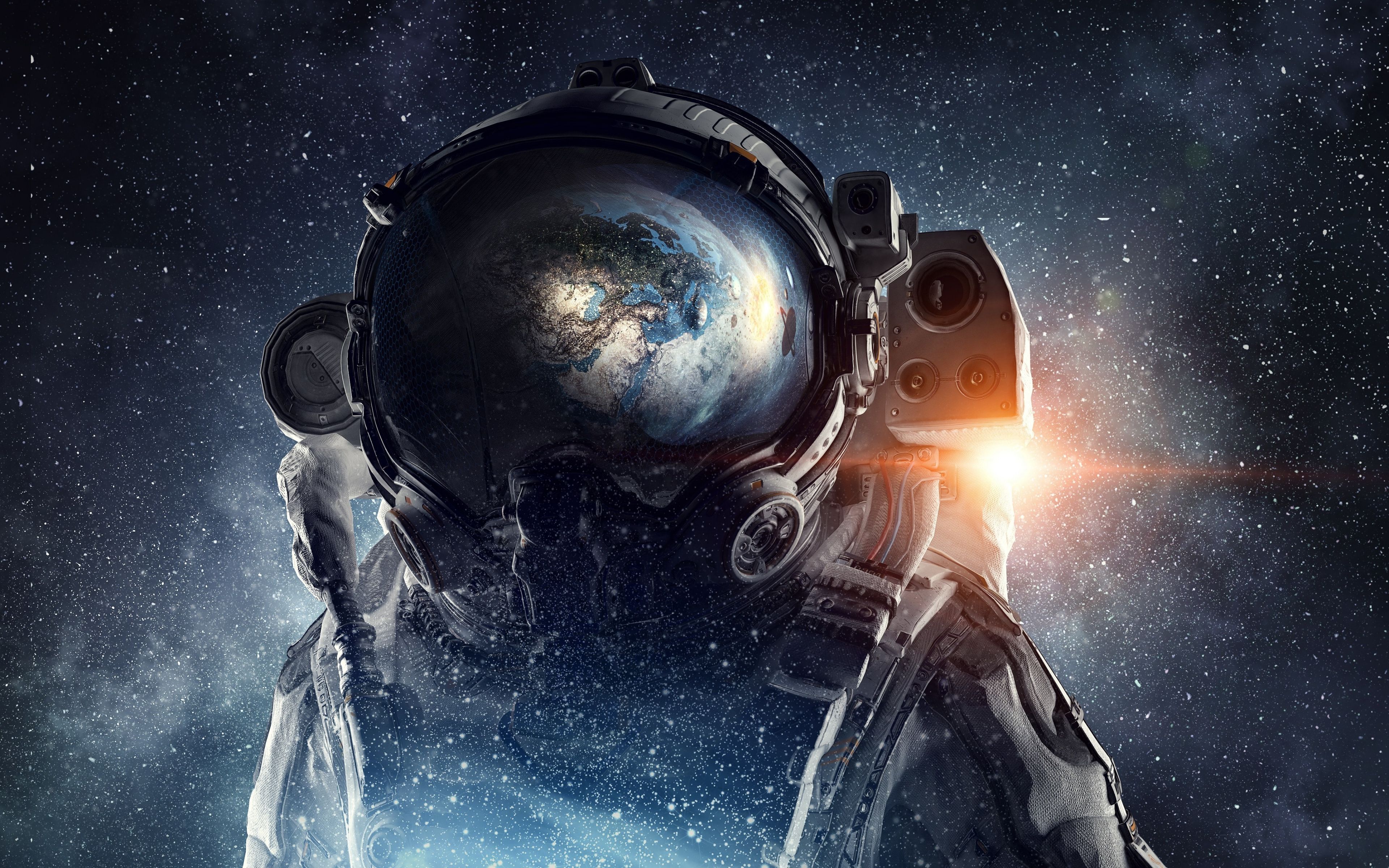 Astronauta nello spazio stellato, 3840x2400 UHD, PC 4K