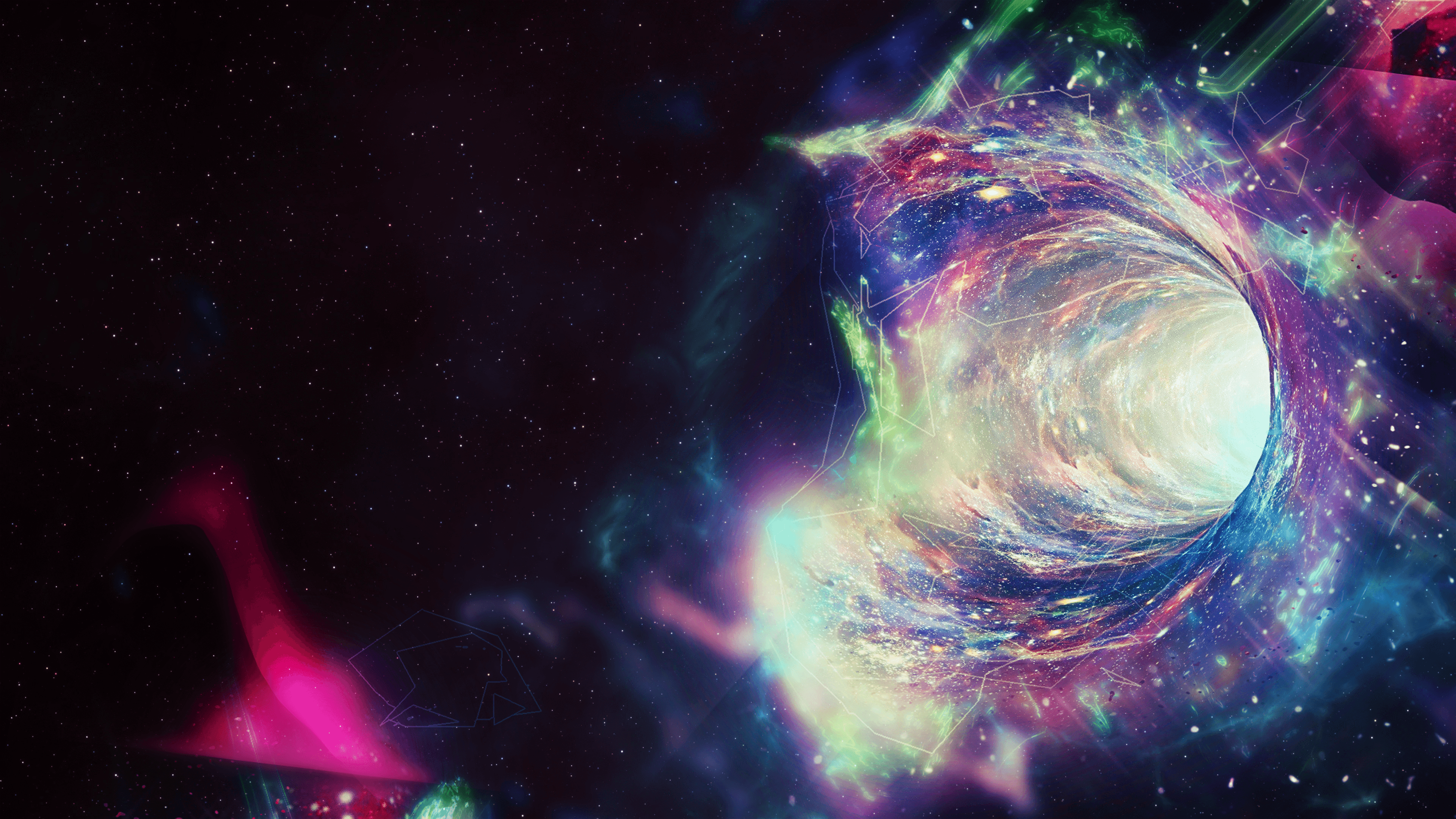 Vortice cosmico colorato nello spazio, 3840x2160 4K, Desktop 4K