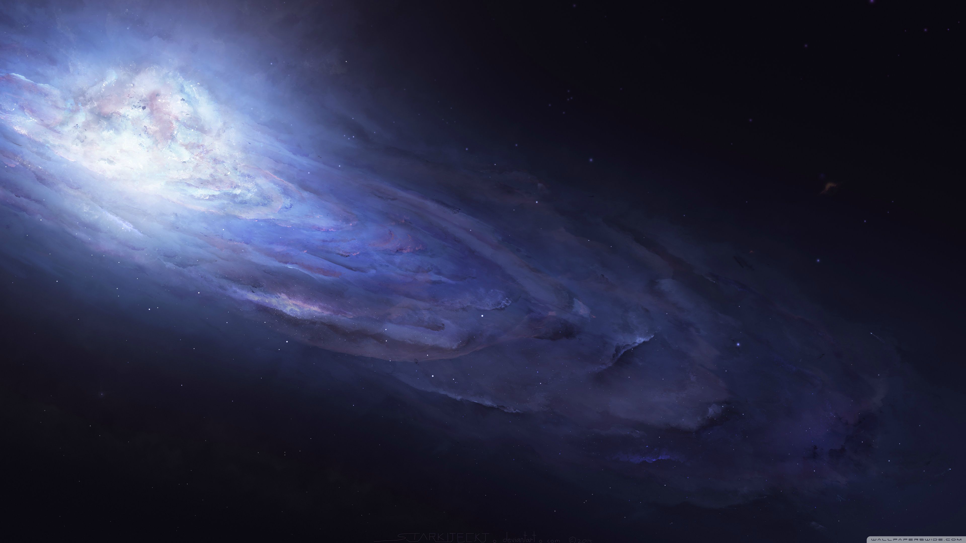 Galassia spirale blu nello spazio, 3840x2160 Ultra HD, 4K TV