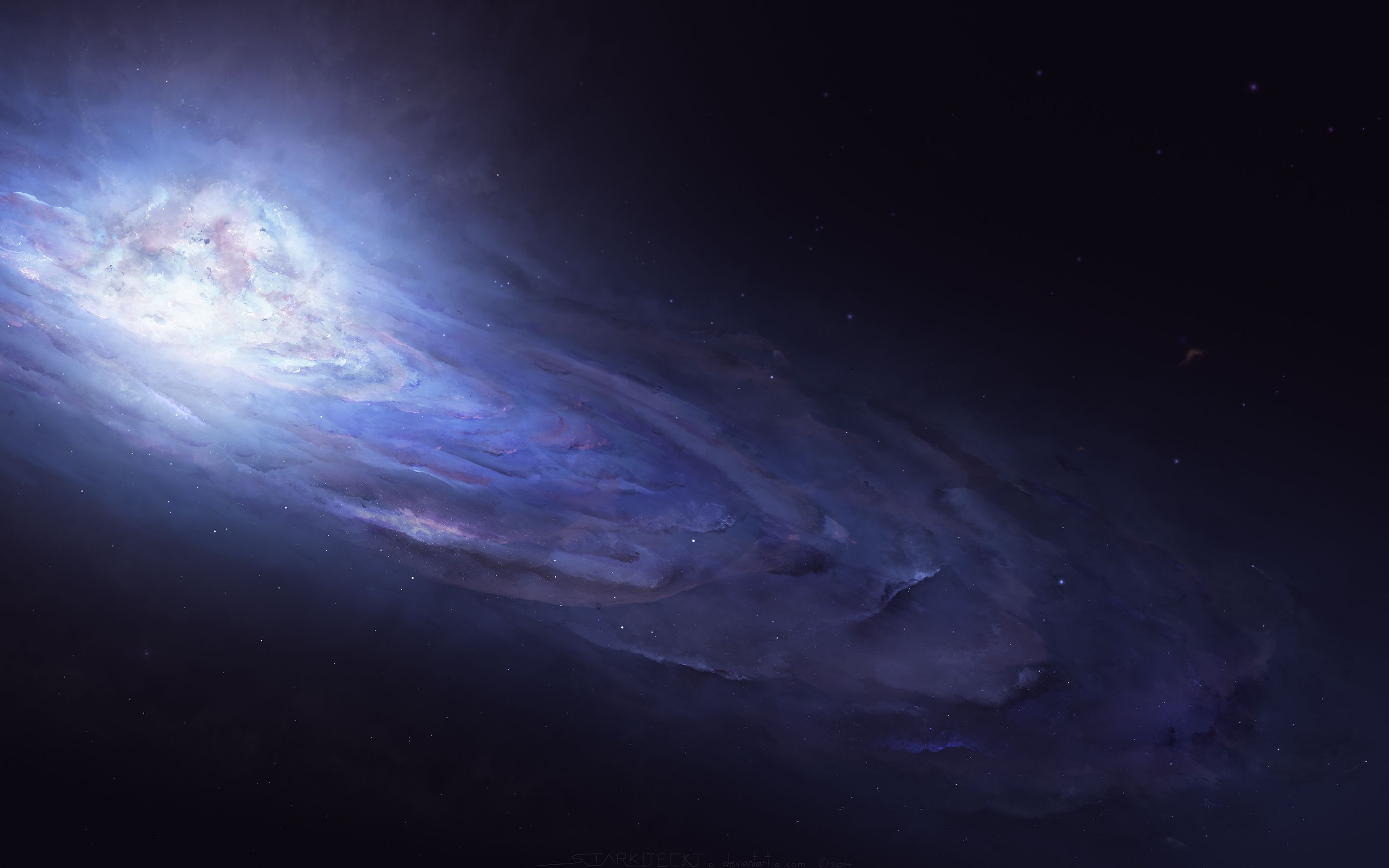 Galassia blu nello spazio, 2880x1800 2K, PC