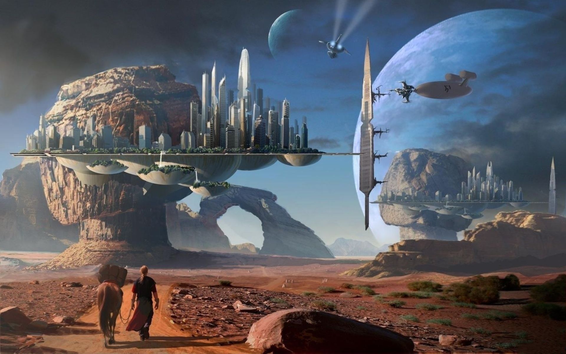 Città futuristica su pianeta alieno, 1920x1200 WUXGA, PC