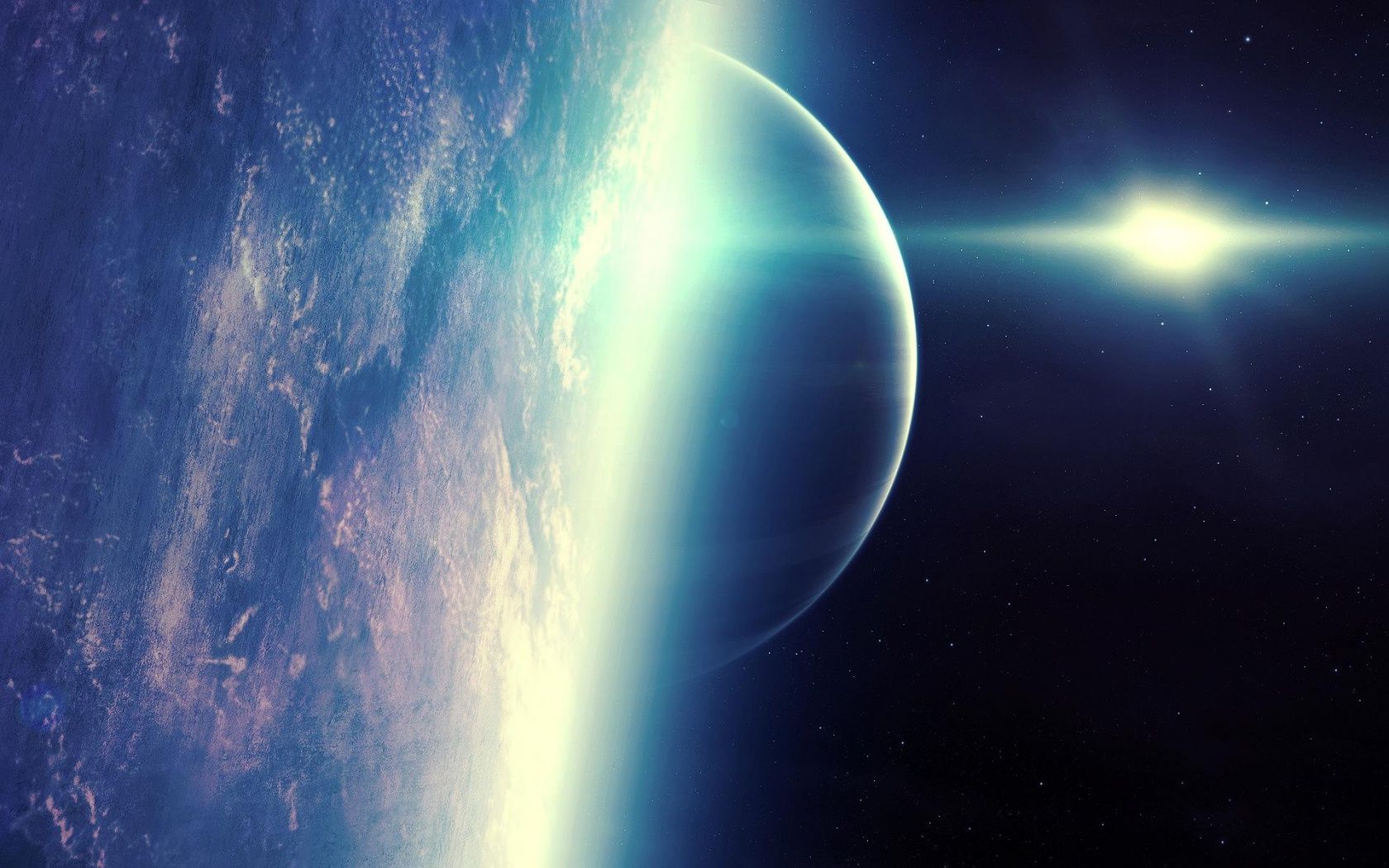 Pianeta con luce stellare blu, 1680x1050 900p, Laptop