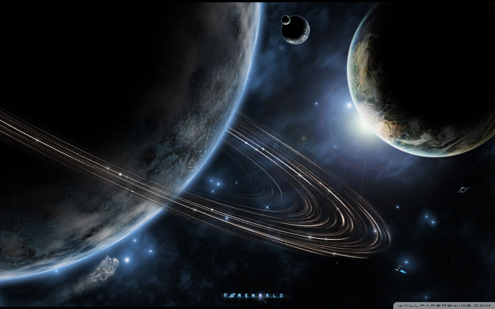 Pianeta con anelli spaziale, 1920x1200 Full HD+, Desktop