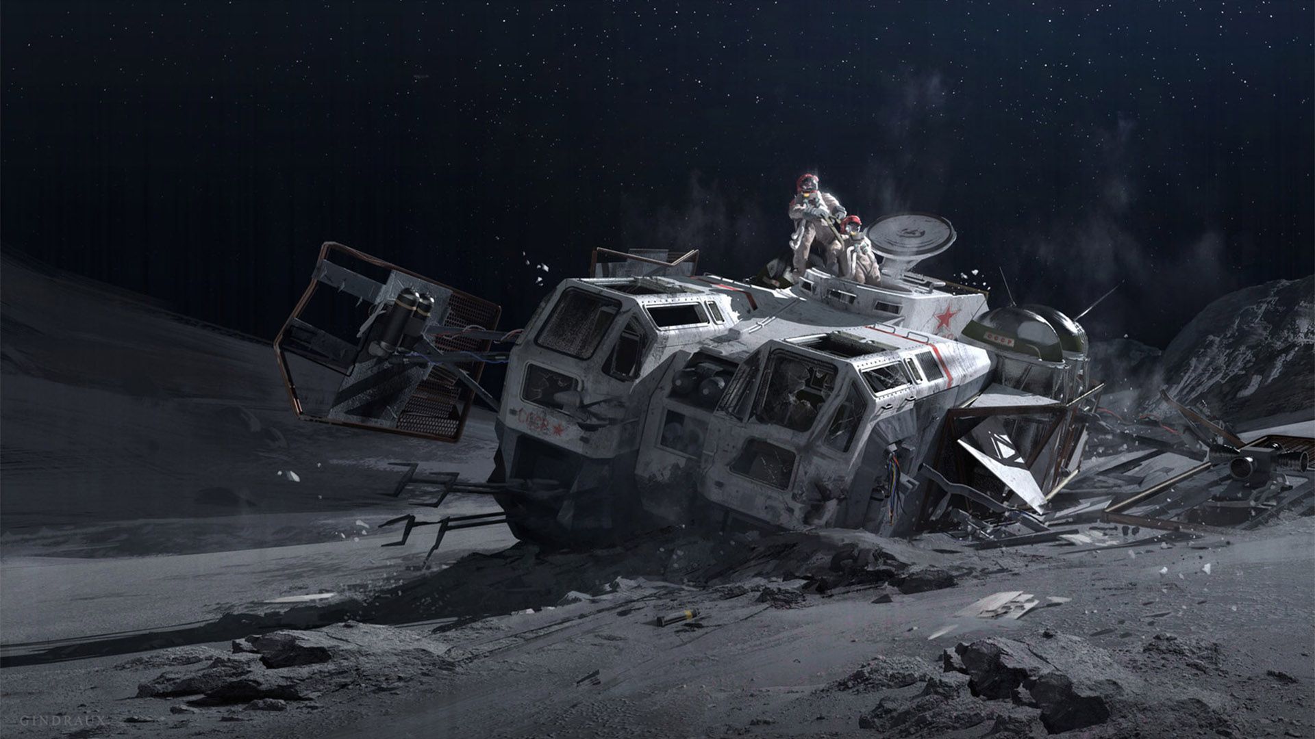 Astronauta relitto navicella lunare, 1920x1080 Full HD 1080p, Desktop