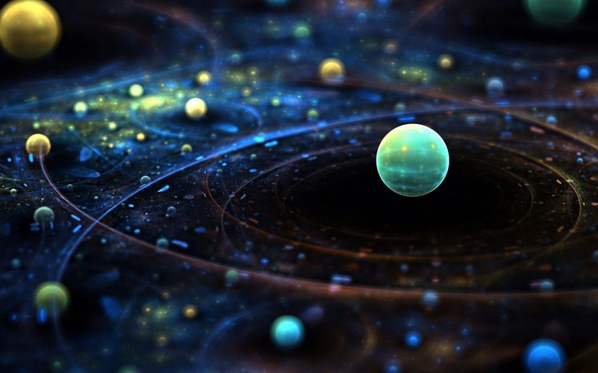 Sfere planetarie astratte spaziali, 1920x1200 Full HD+ WUXGA, iMac
