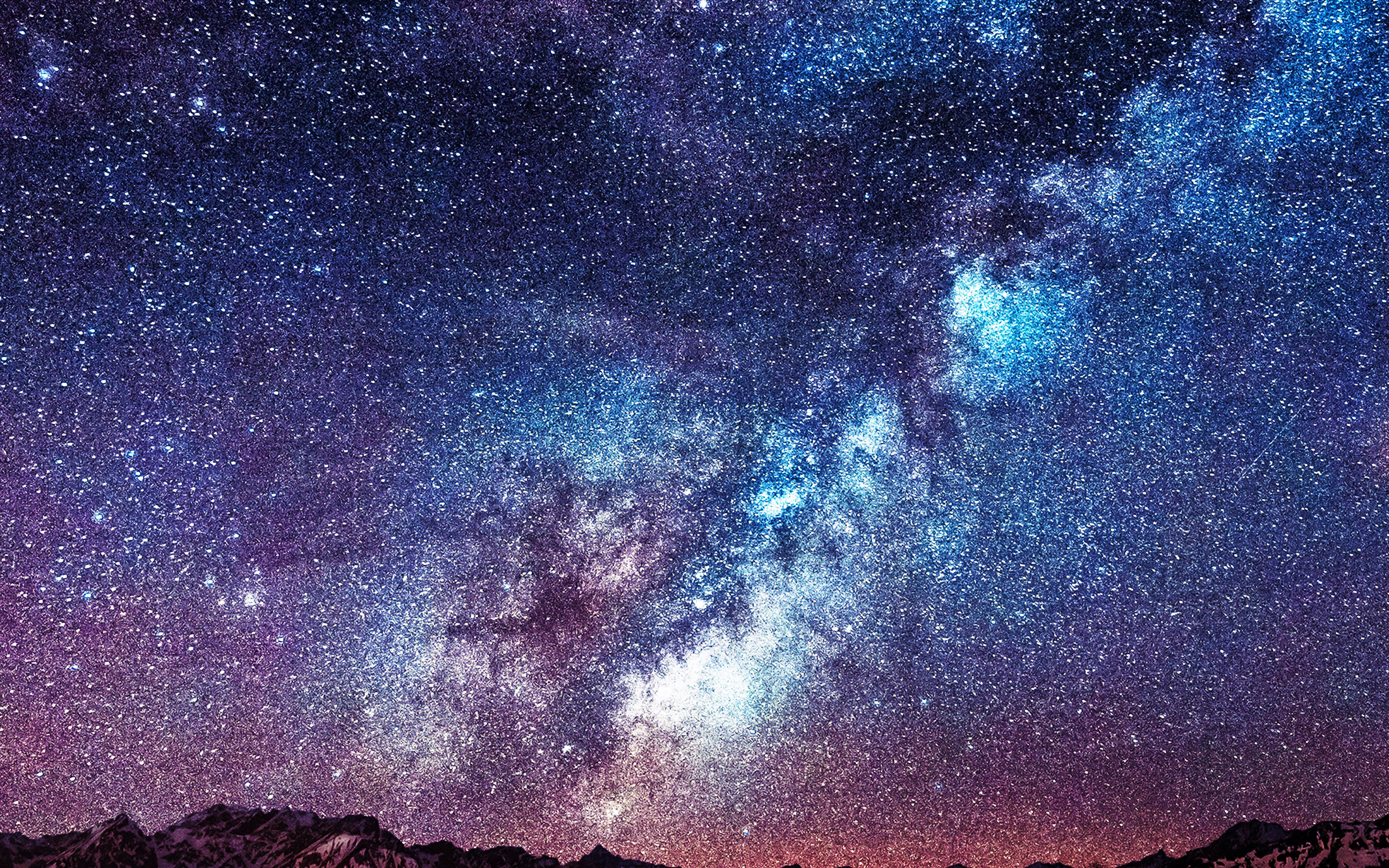 Via Lattea sopra montagne, 3840x2400 UHD, PC 4K