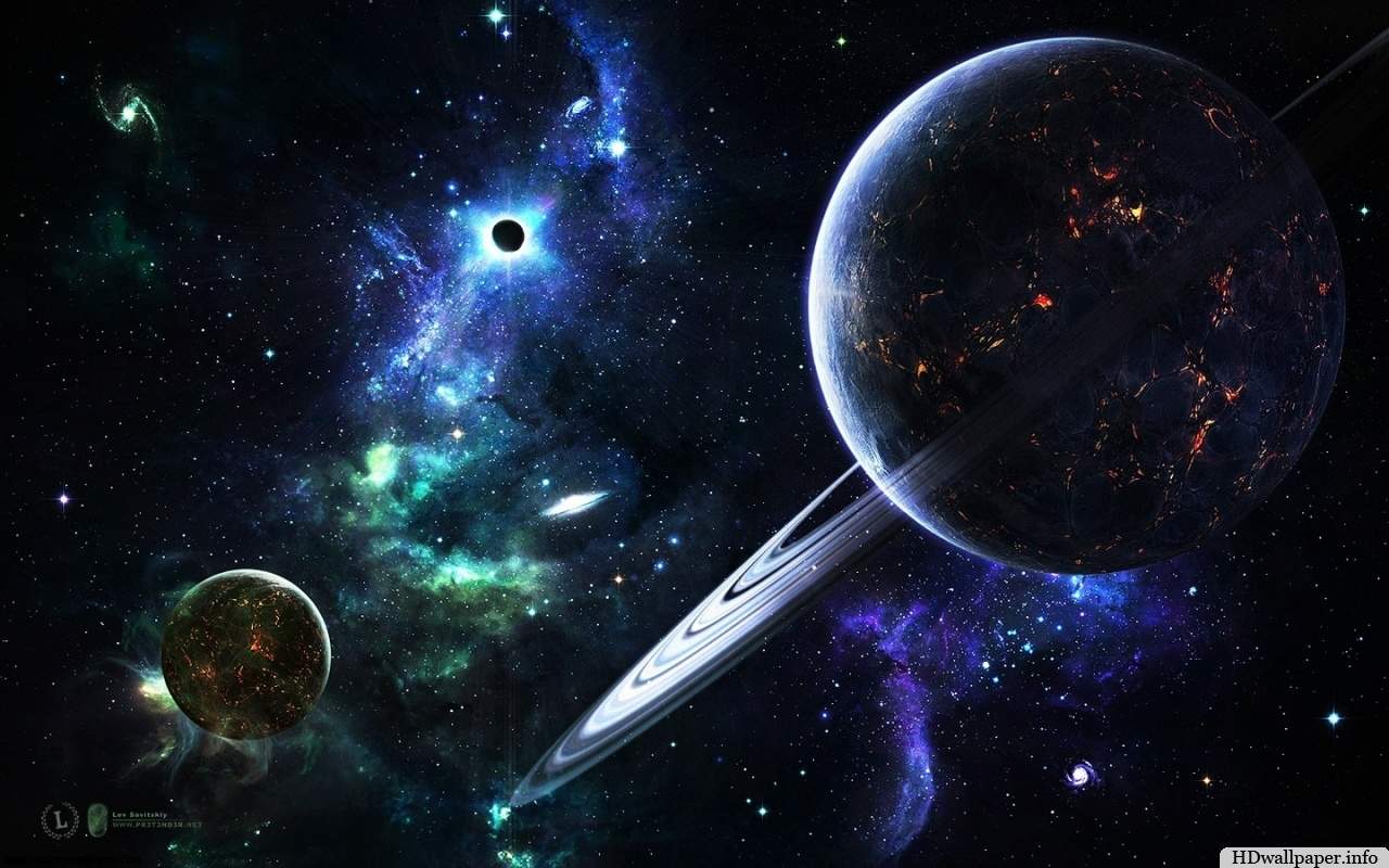 Pianeti nello spazio nebulosa, 1280x800 720p, Laptop