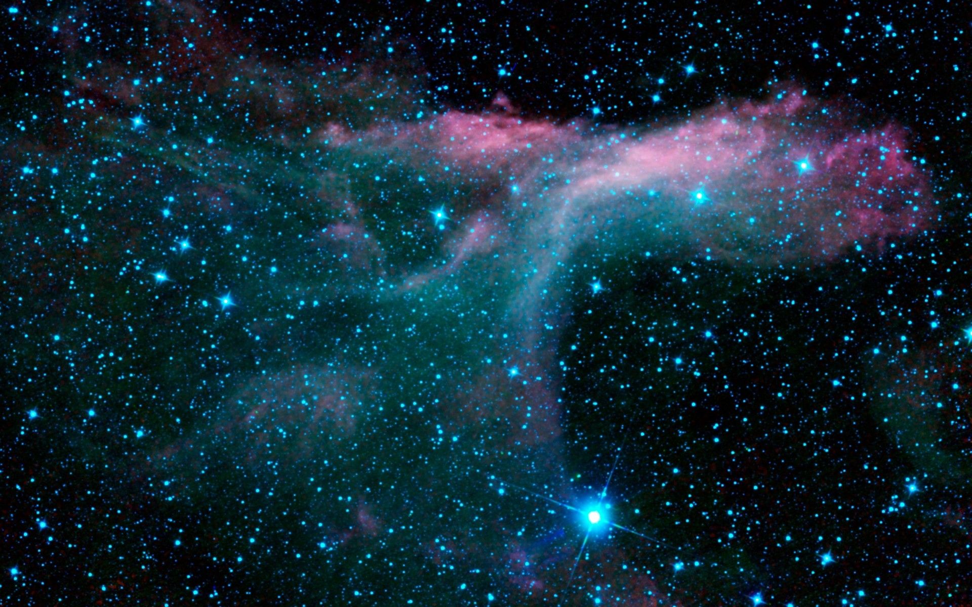 Nebulosa spaziale verde e rosa, 1920x1200 WUXGA, Desktop