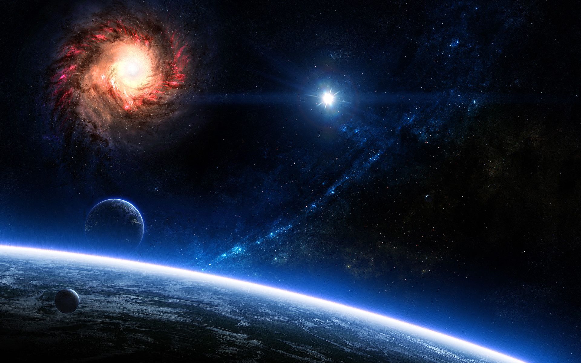 Galassia e pianeti nello spazio, 1920x1200 Full HD+ WUXGA, Laptop