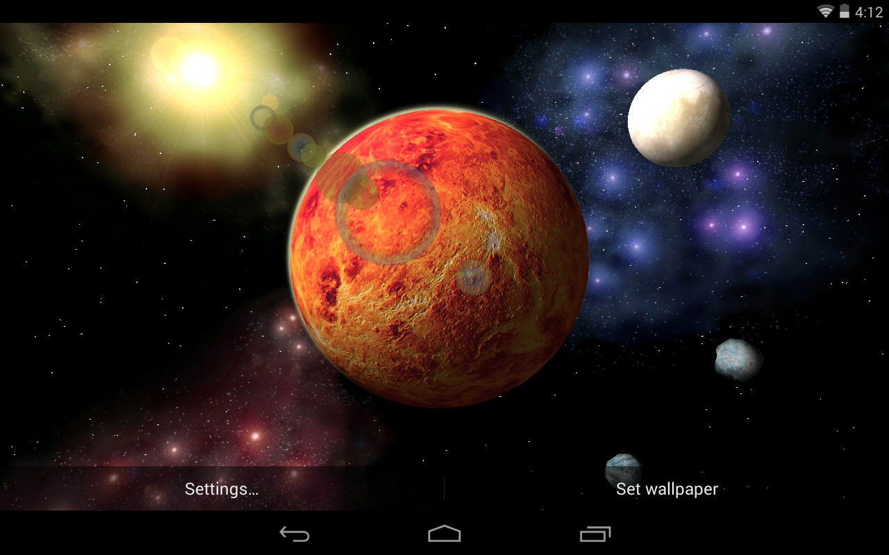 Pianeta rosso con lune, spazio, 1280x800 HD, Desktop