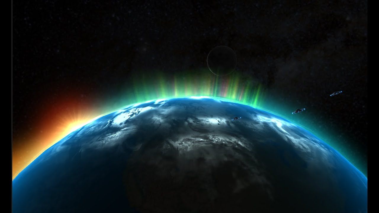 Terra vista dallo spazio con aurora, 1280x720 720p, Laptop