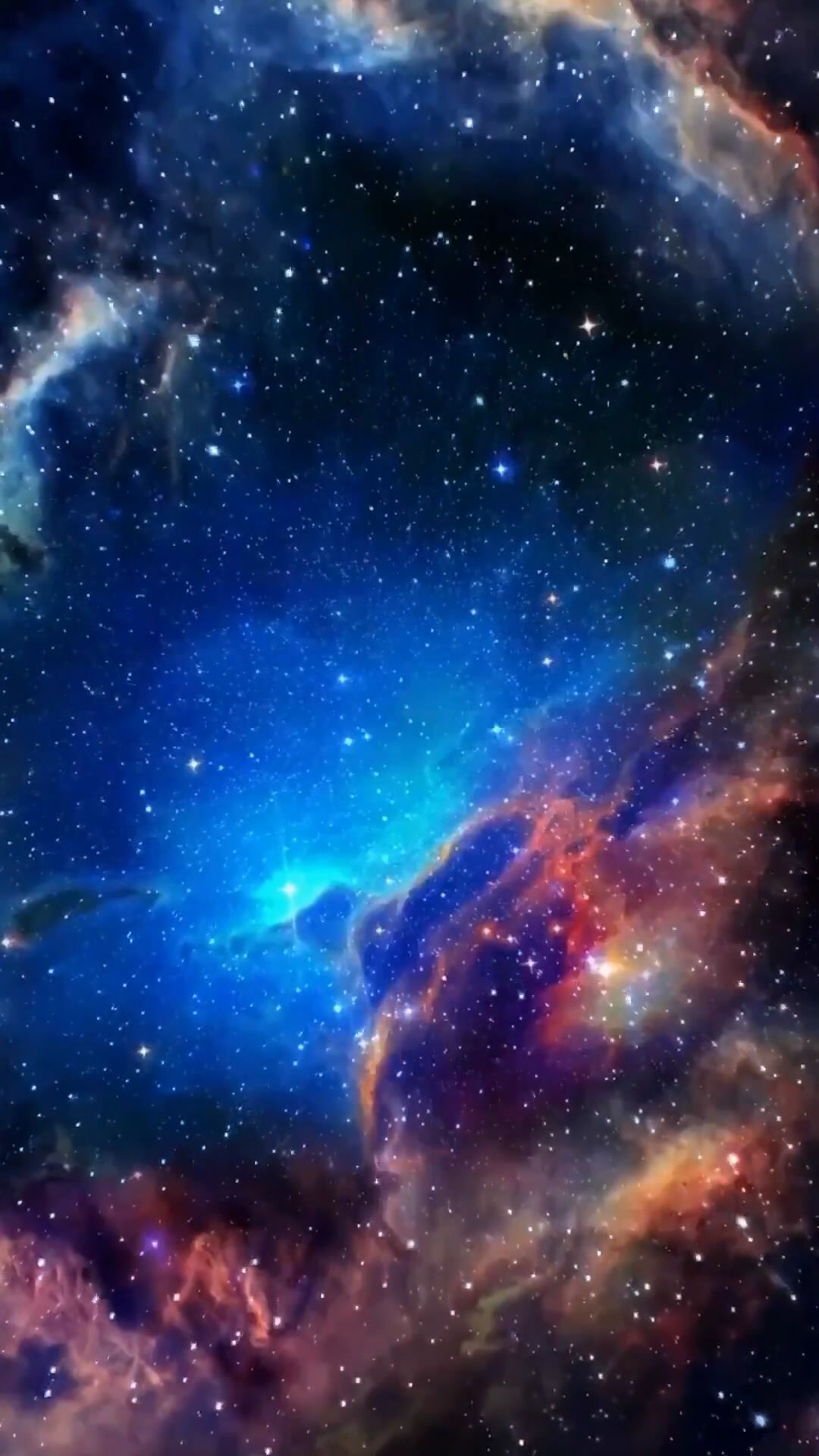 Nebulosa blu e arancione, 1080x1920 Full HD Verticale, Smartphone