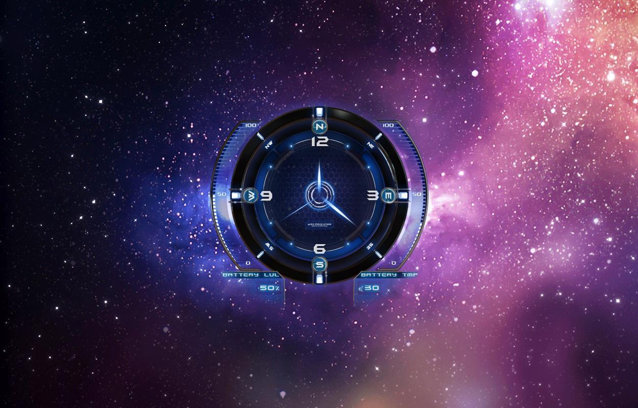 Orologio digitale spazio stellato, 1250x800 HD, PC