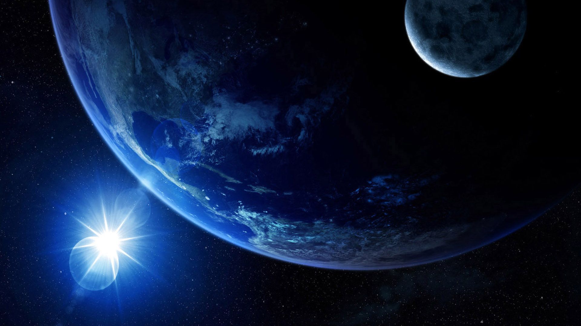 Terra e luna nello spazio, 1920x1080 1080p, PC Desktop
