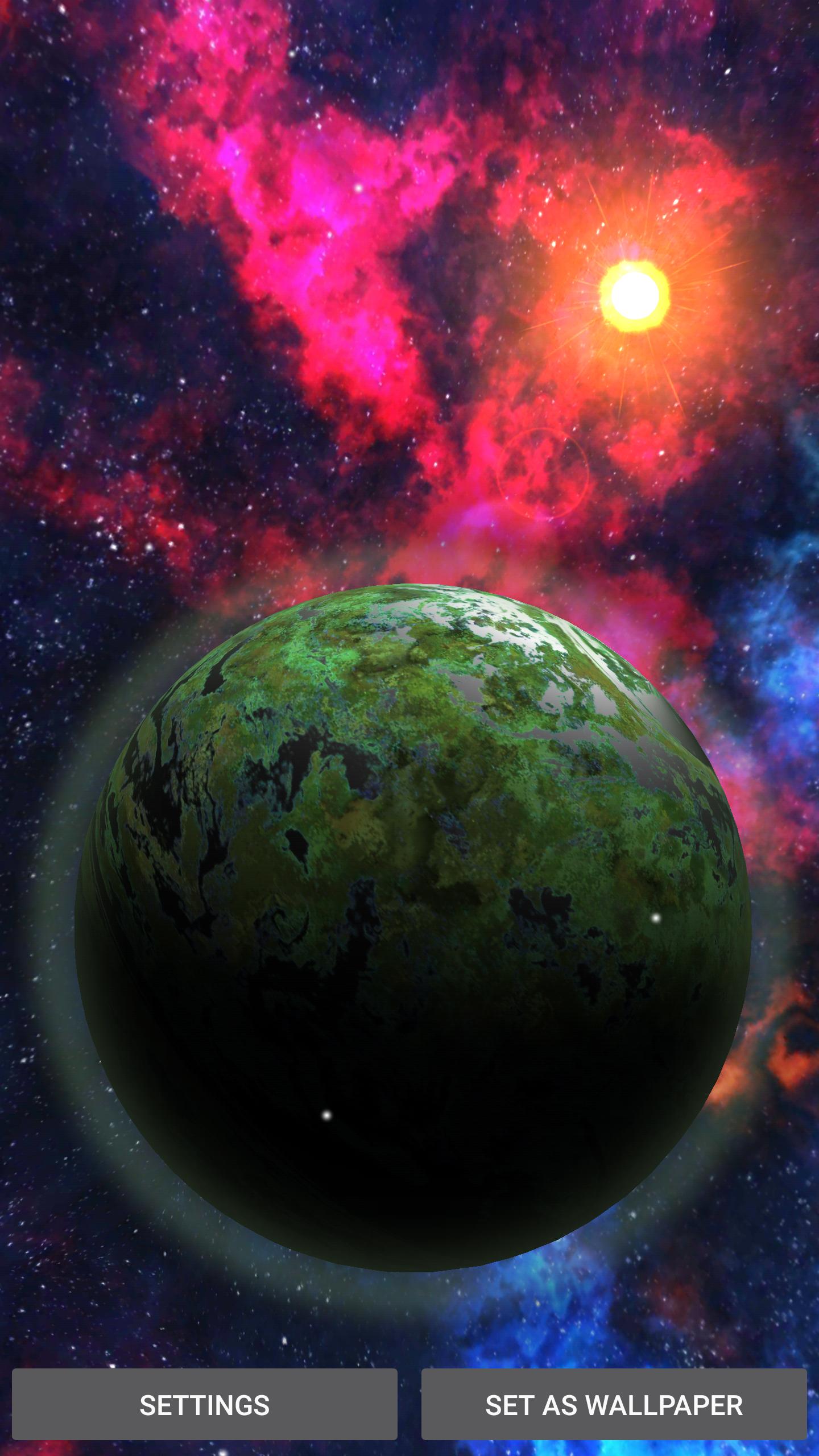 Pianeta verde nebulosa spaziale, 1440x2560 Verticale, Mobile