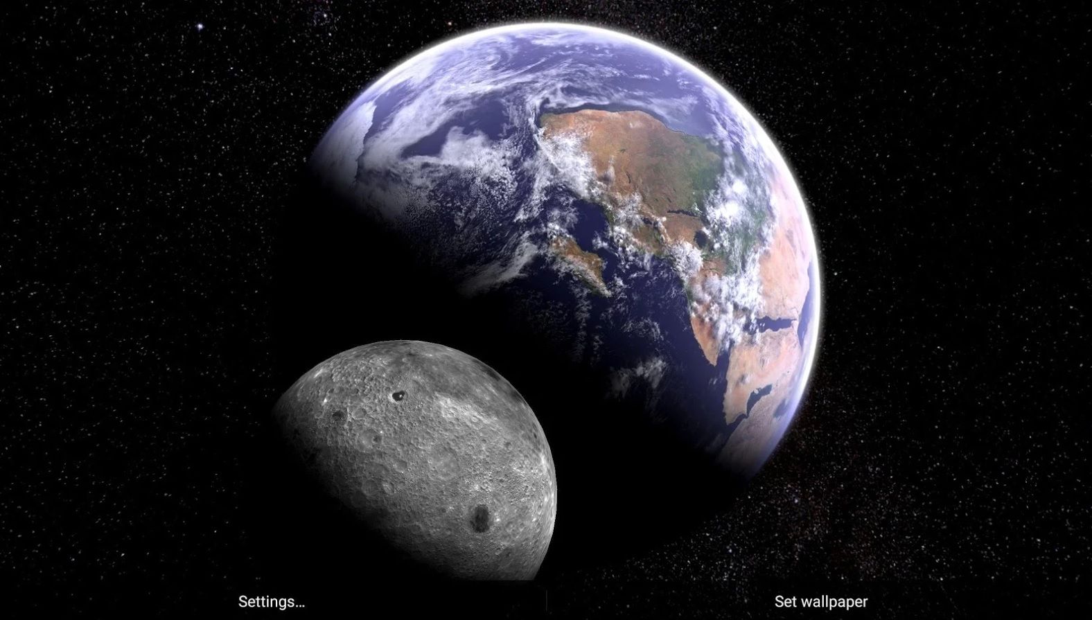 Terra e Luna nello spazio, 1576x895 720p, Laptop