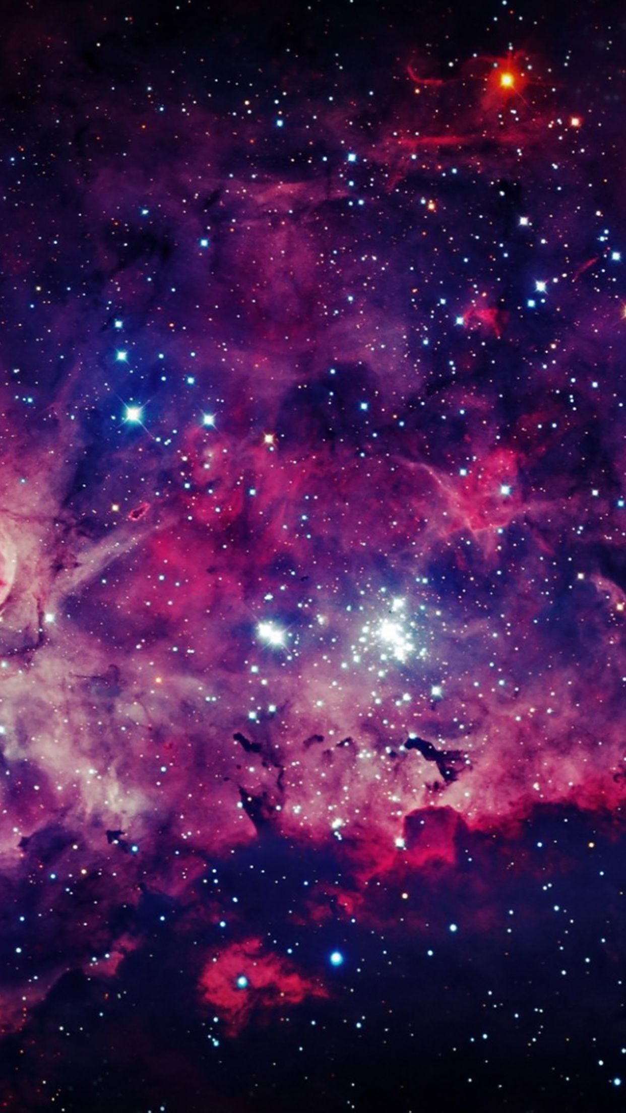 Nebulosa spaziale viola e rosa, 1242x2208 Verticale, iPhone