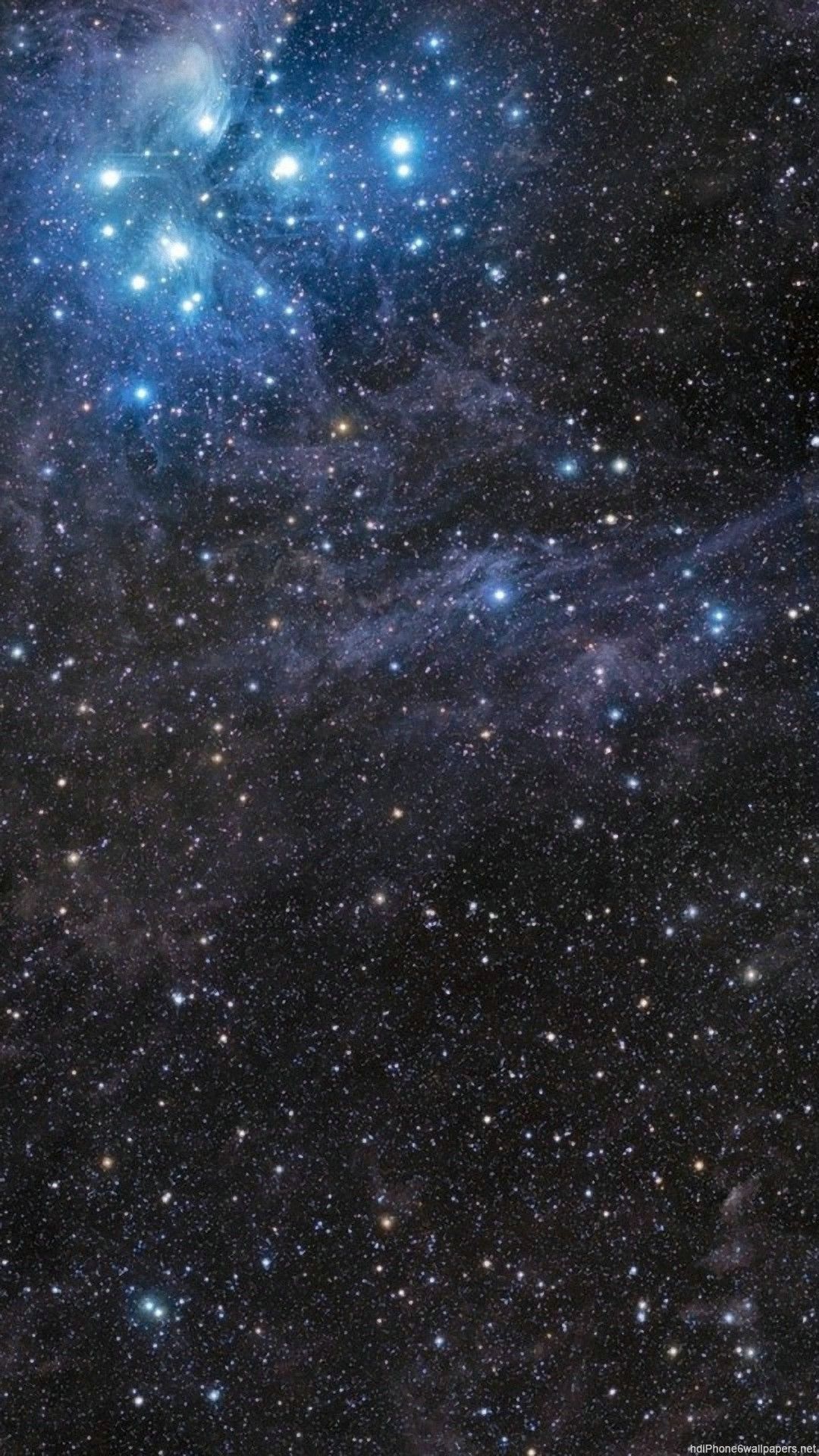 Ammasso stellare Pleiadi blu, 1080x1920 Verticale, iPhone Plus