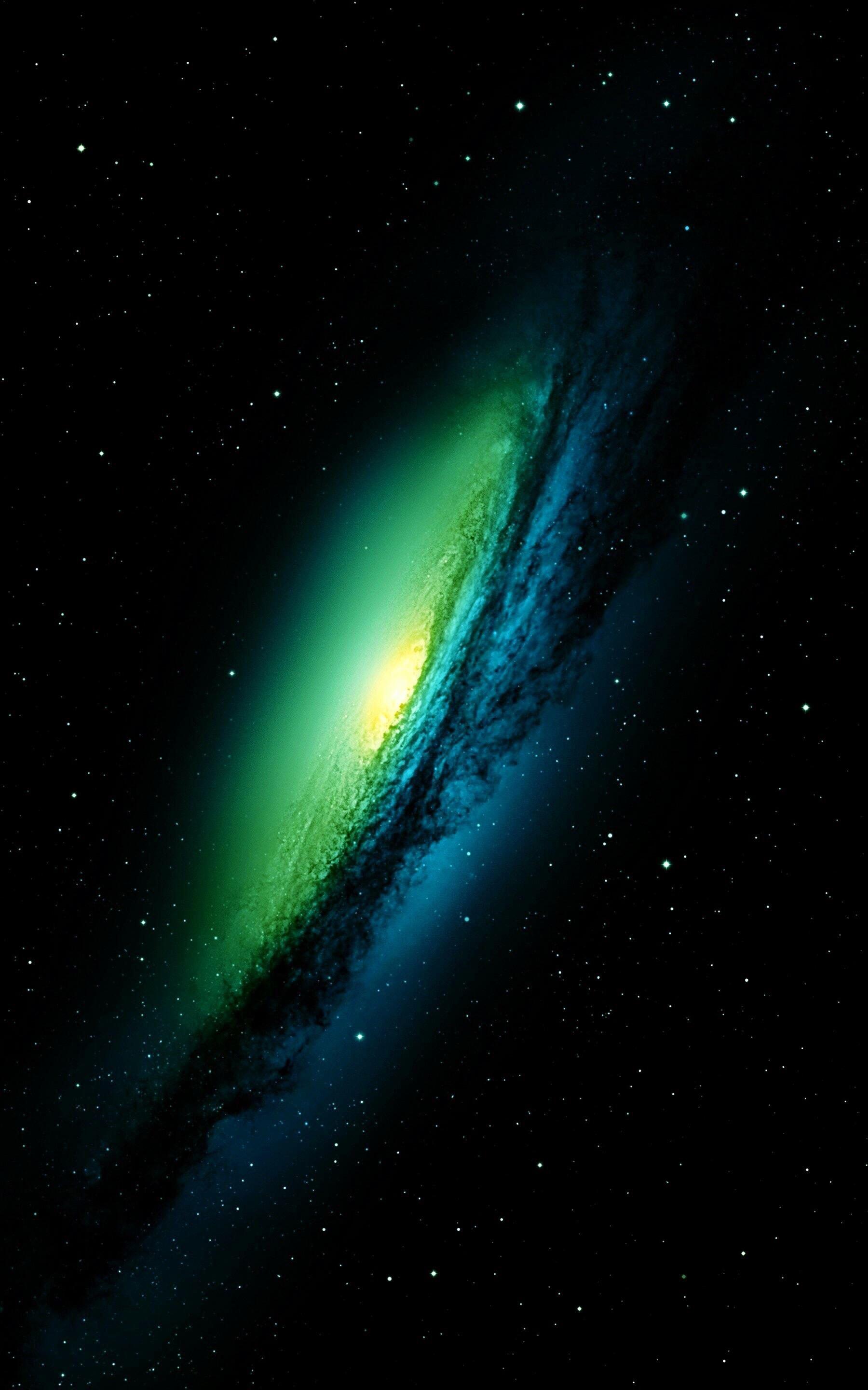 Galassia a spirale verde blu, 1800x2880 Full HD Verticale, iPhone