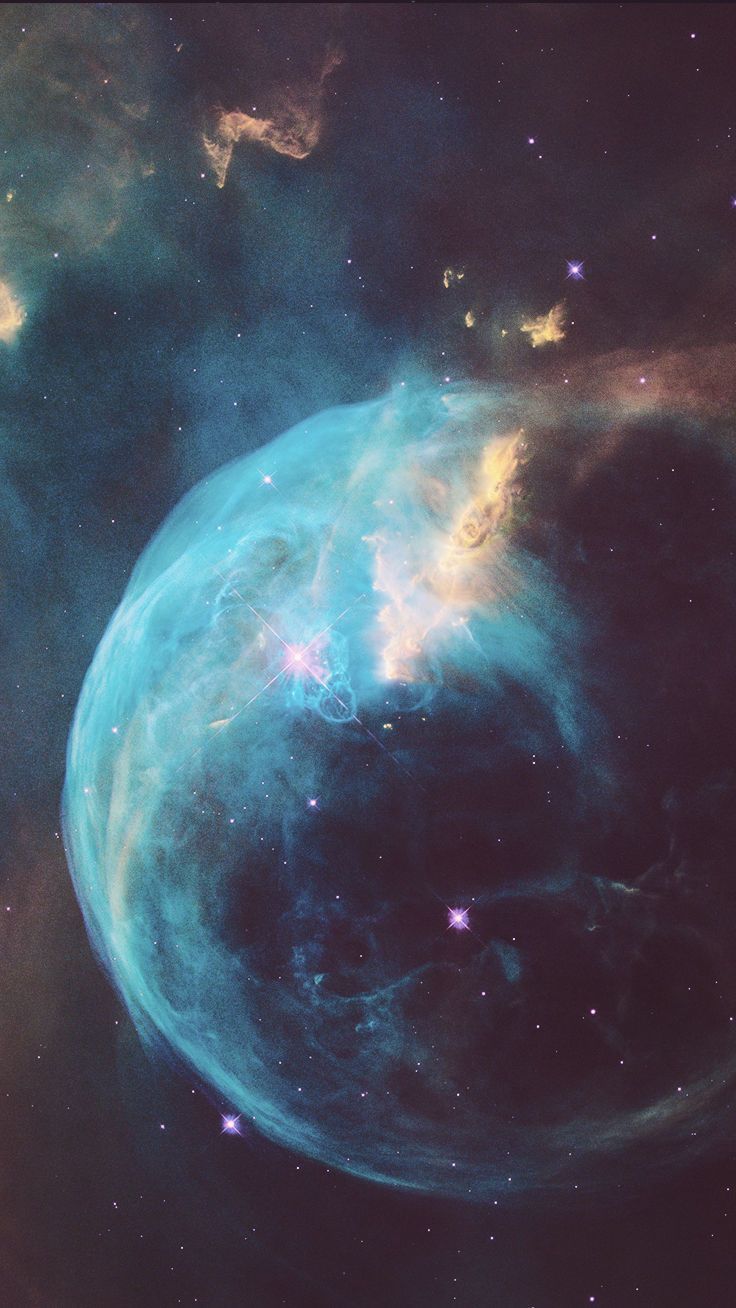 Nebulosa turchese con pianeta, 736x1308 Full HD Verticale, iPhone Pro Max