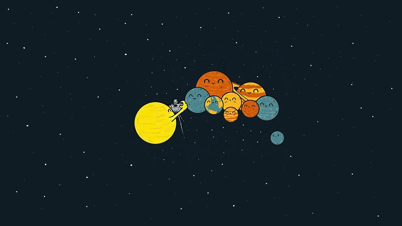 pianeti cartoon carini spazio, 1366x768 HD, Lenovo Legion