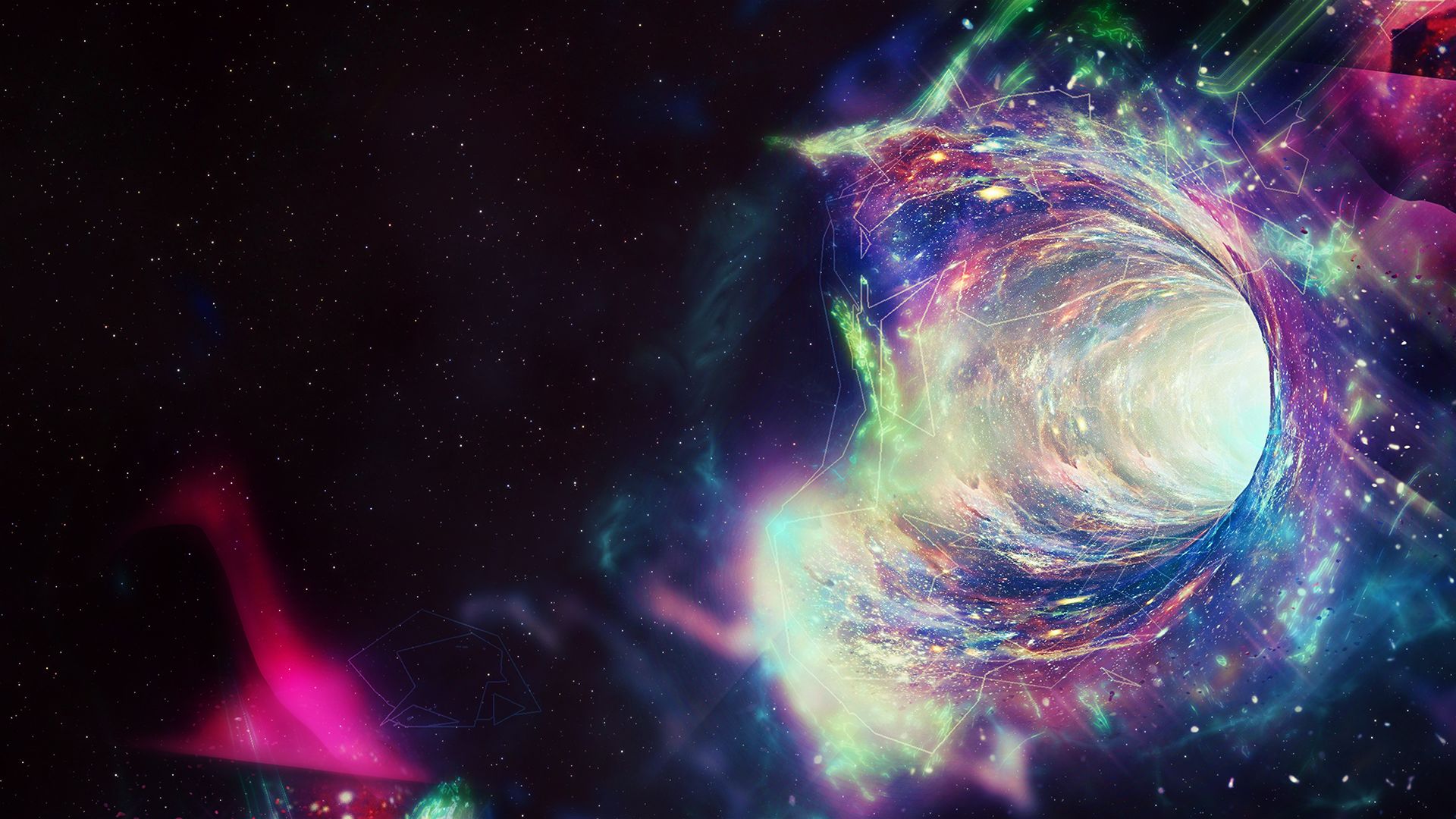 Buco nero colorato galassia, 1920x1080 Full HD, Ultrabook