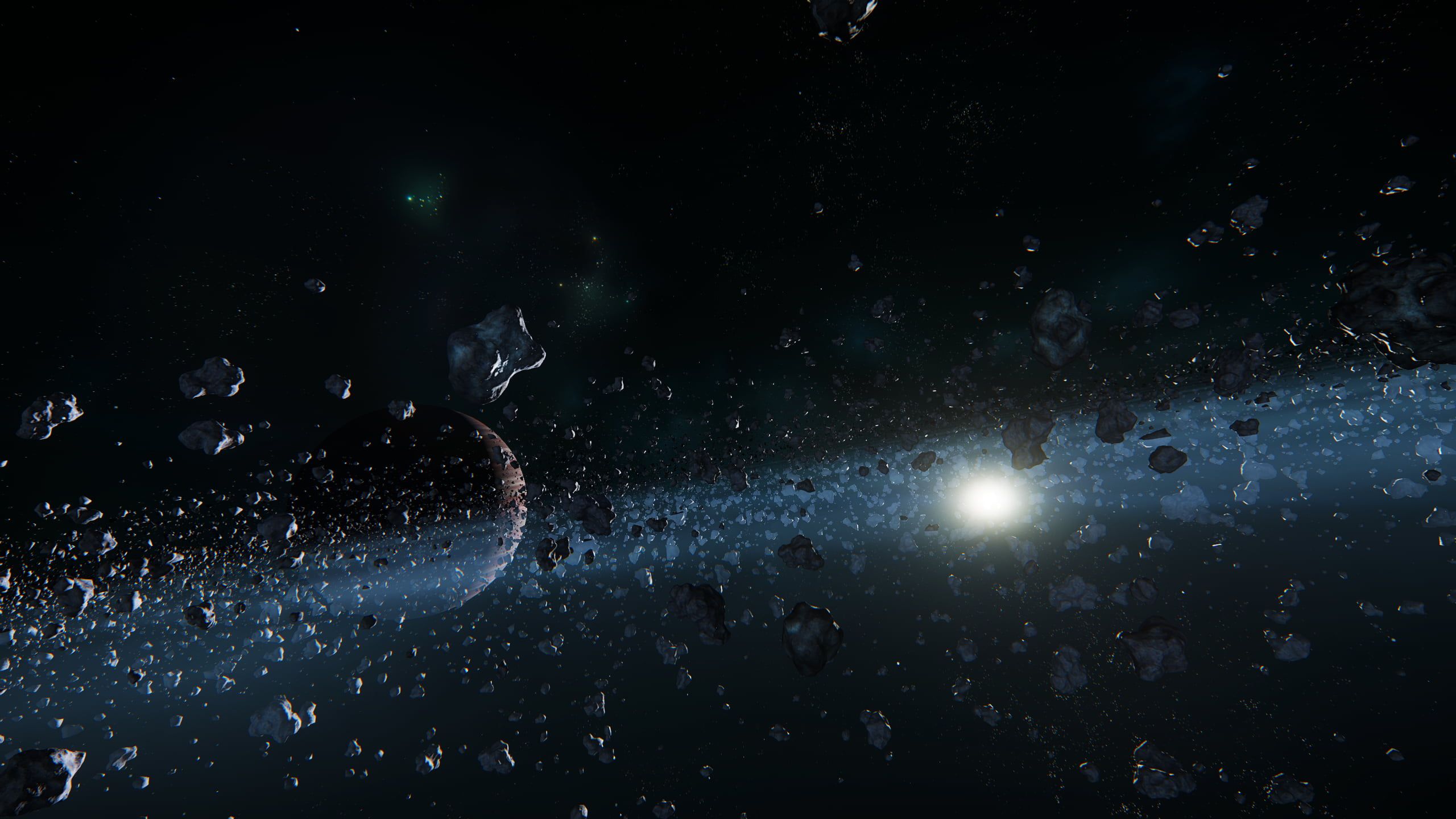 Campo di asteroidi nello spazio, 2560x1440 QHD, Notebook