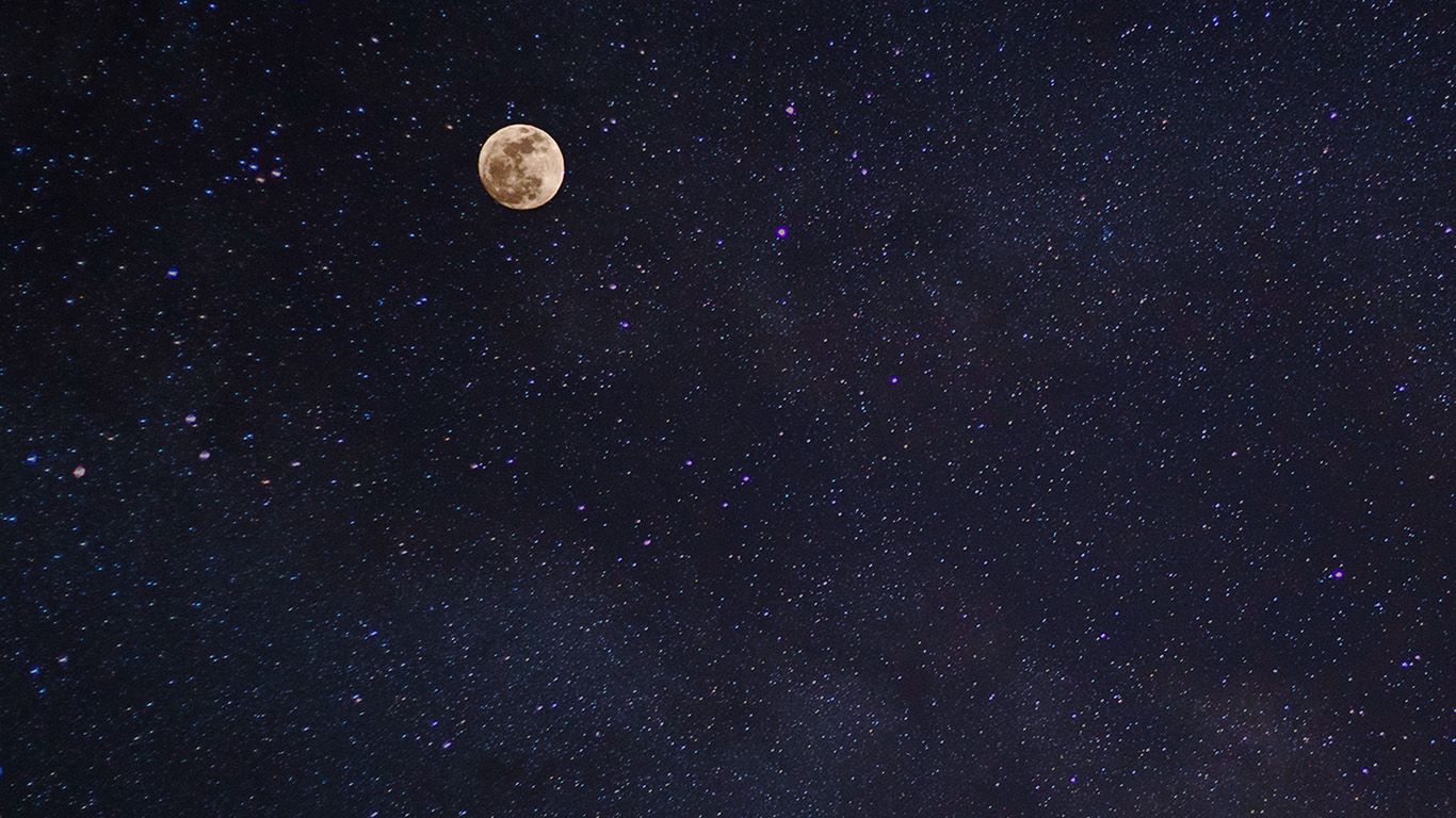 Luna e stelle nel cielo, 1366x768 720p, HP Laptop