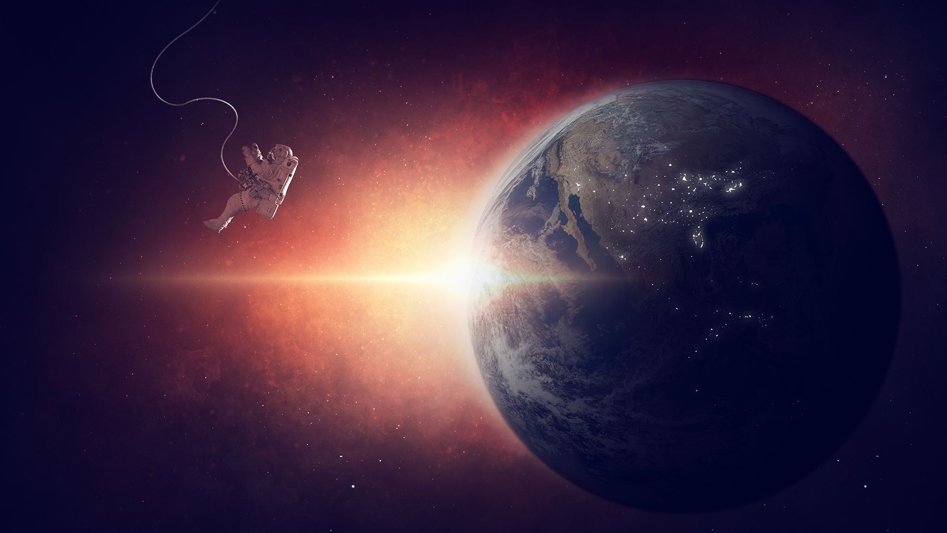 Astronauta Terra alba spaziale, 1920x1080 1080p, MacBook Pro