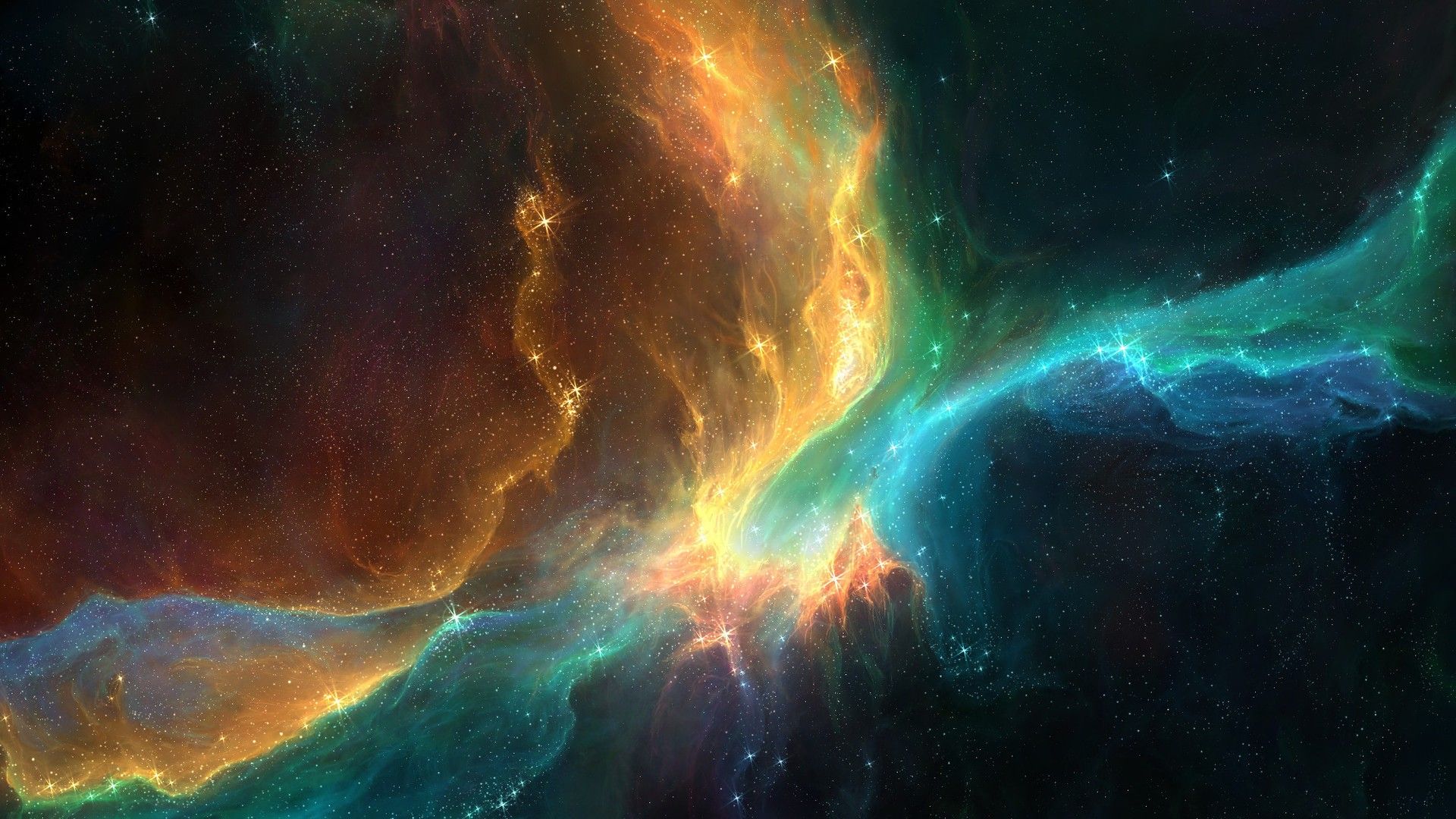Nebulosa colorata nello spazio, 1920x1080 Full HD, ROG Asus Laptop