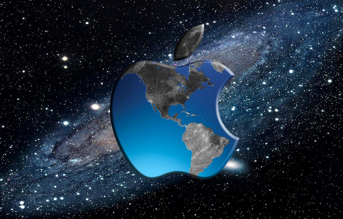 Logo Apple pianeta Terra spazio, Cupertino, 1332x850 720p, Dell XPS