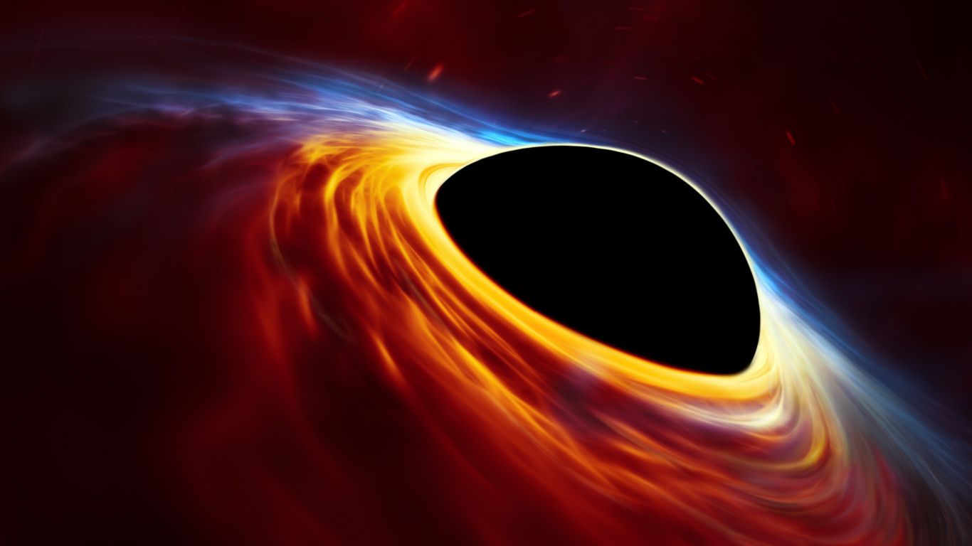 Buco nero con disco arancione, 1366x768 720p, Notebook