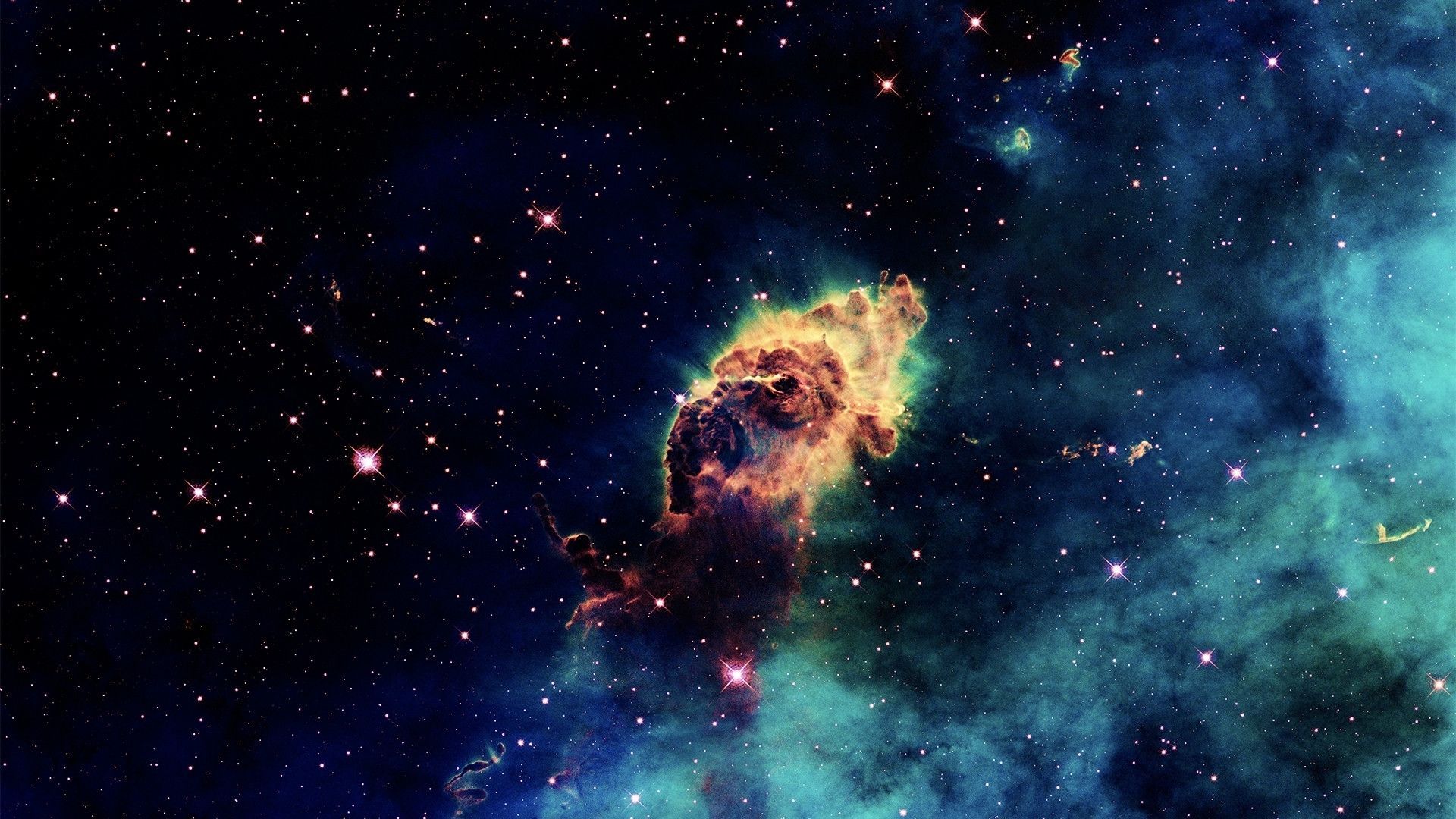 Nebulosa spaziale arancione e blu, 1920x1080 Full HD 1080p, PC