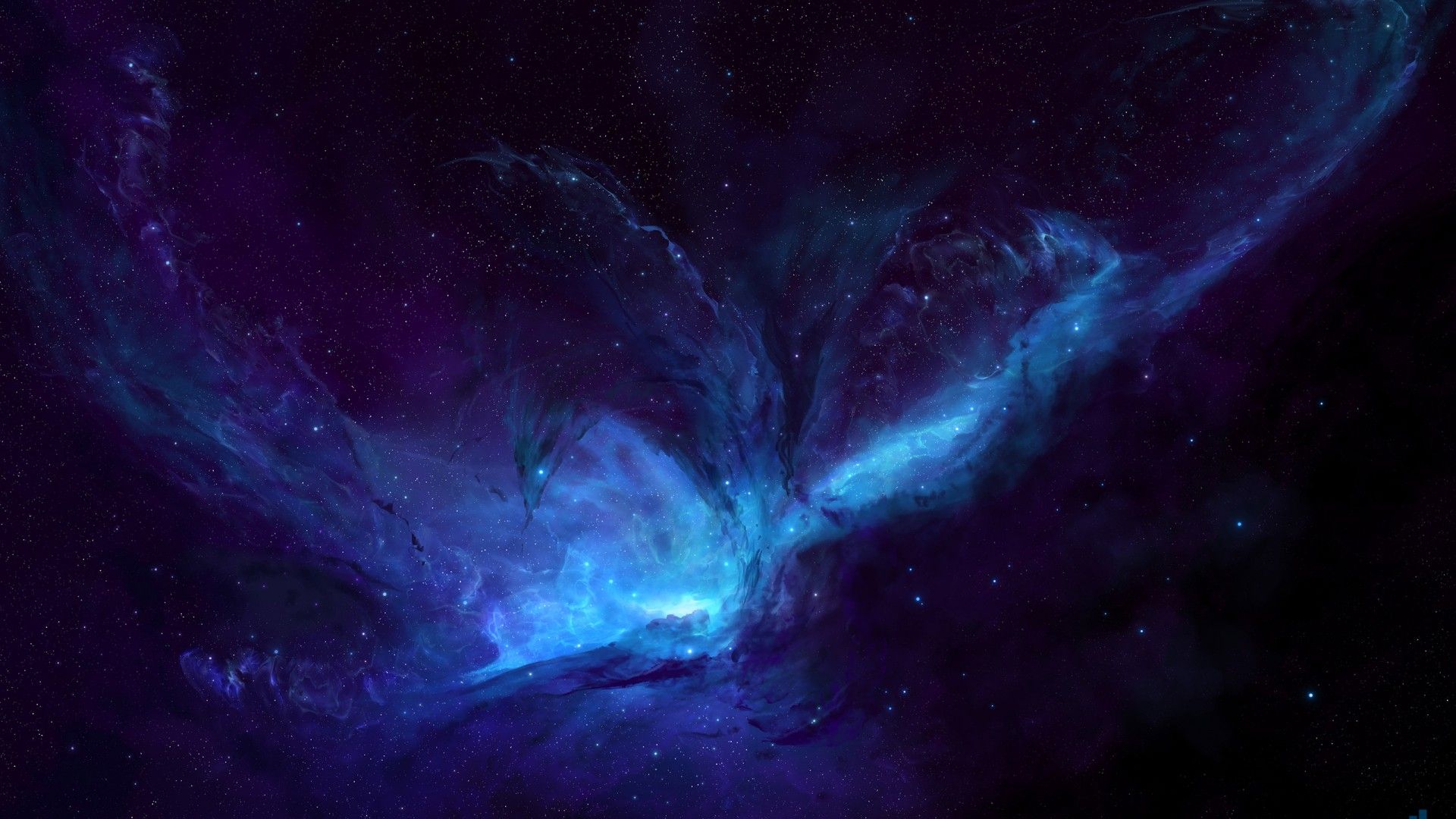Nebulosa blu spazio profondo, 1920x1080 1080p, PC Desktop