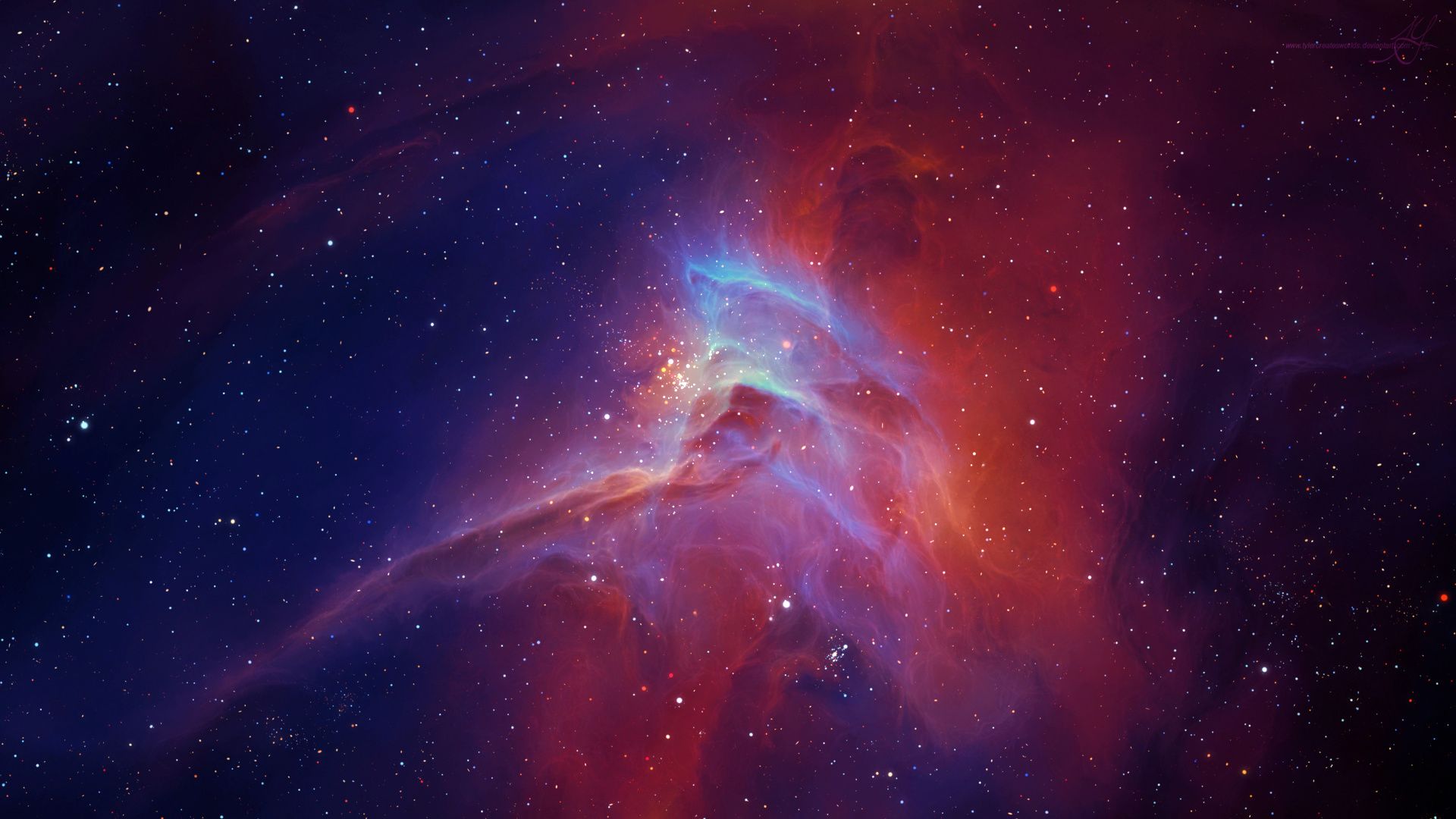 Nebulosa spaziale rossa e blu, 1920x1080 1080p, Laptop