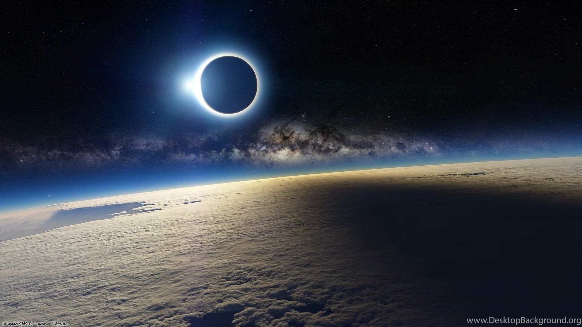 Eclissi solare vista dall'orbita, 1920x1080 Full HD 1080p, Desktop