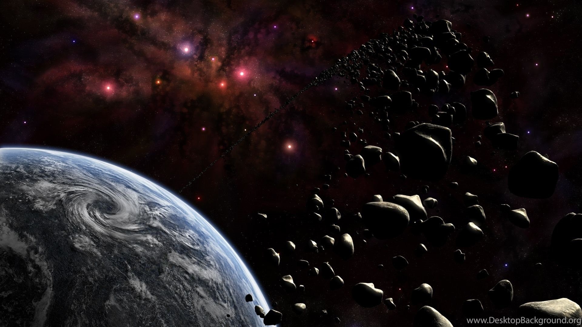 Pianeta e asteroidi spazio profondo, 1920x1080 Full HD, PC