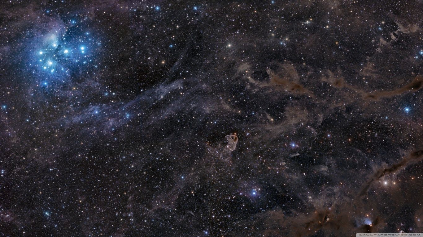 Nebulosa e stelle blu spazio, 1366x768 720p, PC