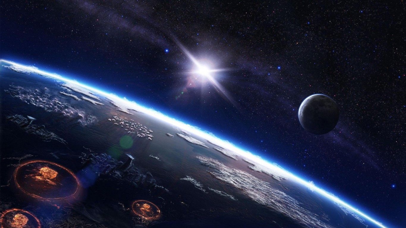 Pianeta Terra vista spaziale, 1366x768 HD, Desktop