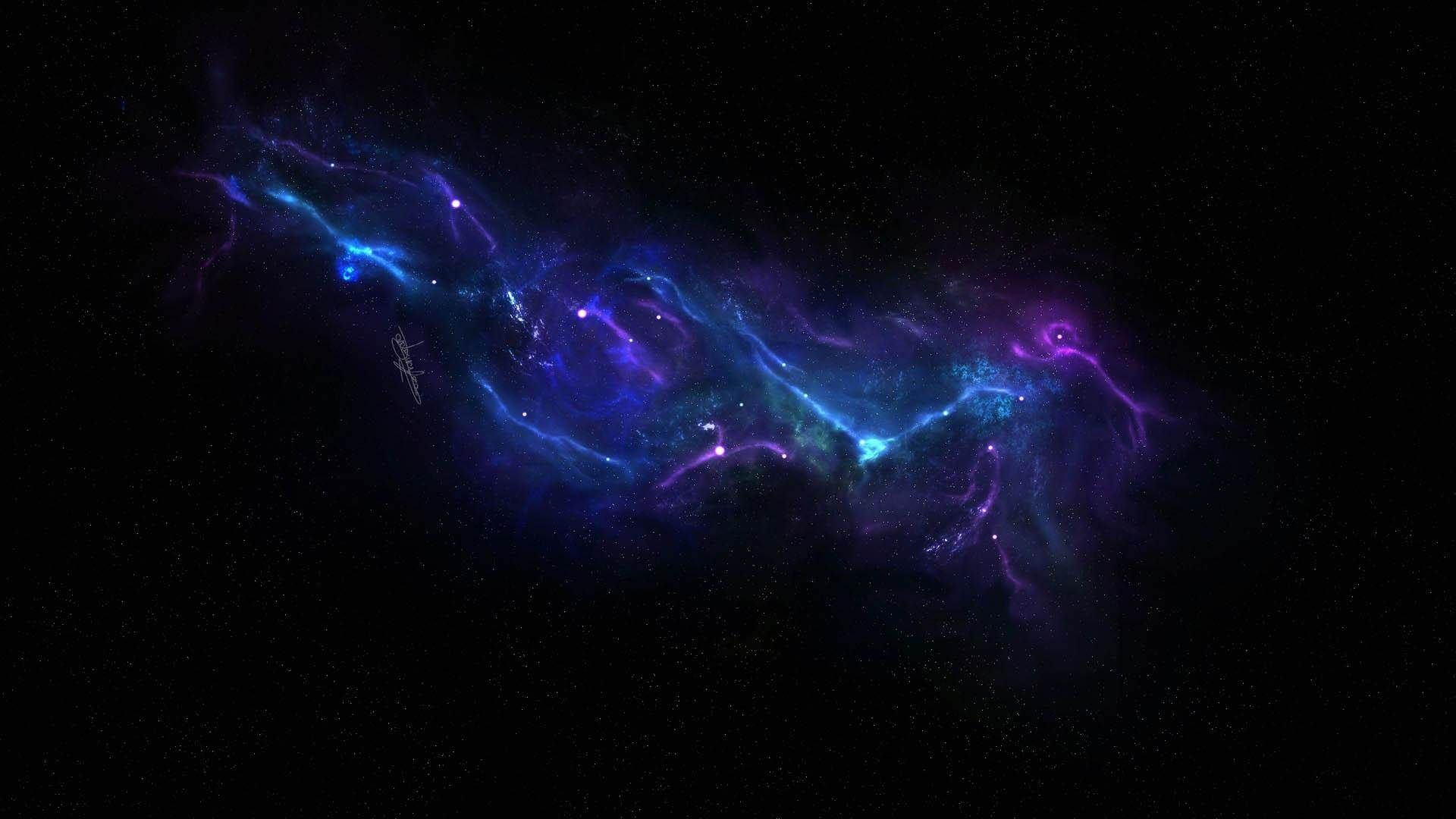 Nebulosa blu viola spazio, 1920x1080 Full HD, Desktop